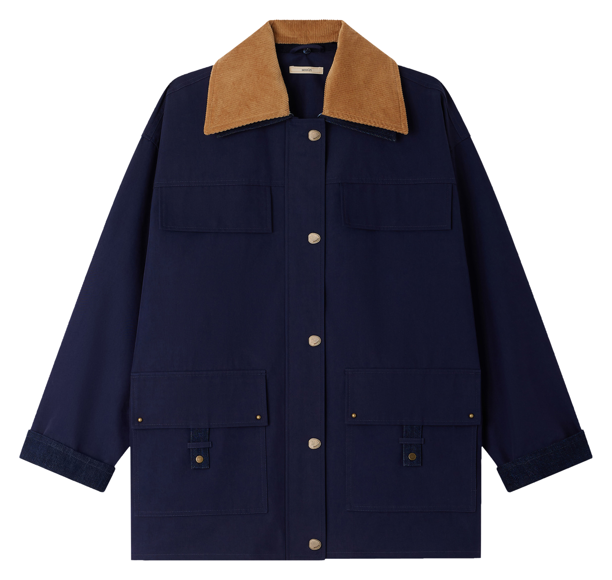 Veste oversize en coton mélangé SESSUN Bleu