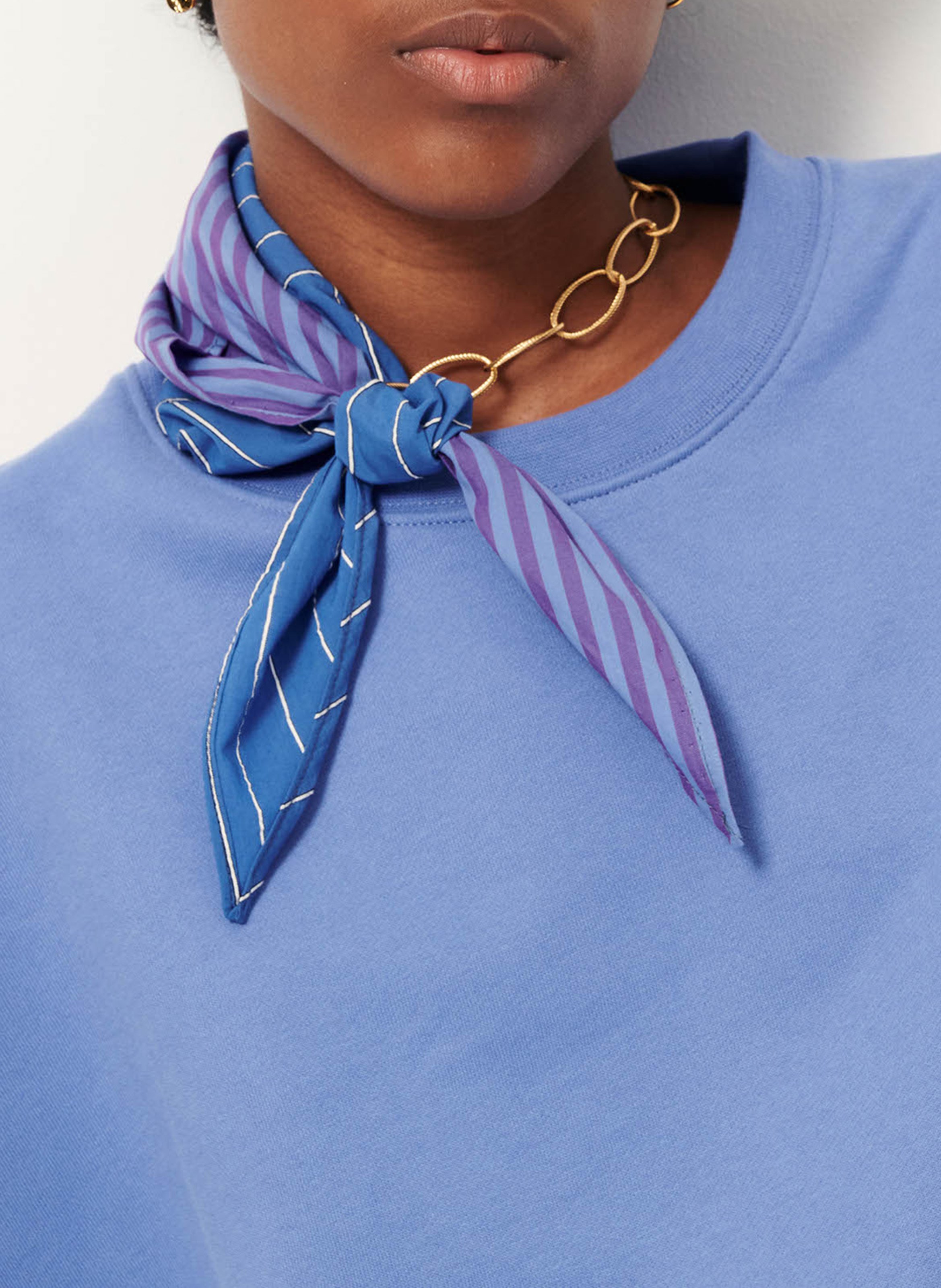 Oversized short cotton sweatshirt SESSUN Blue