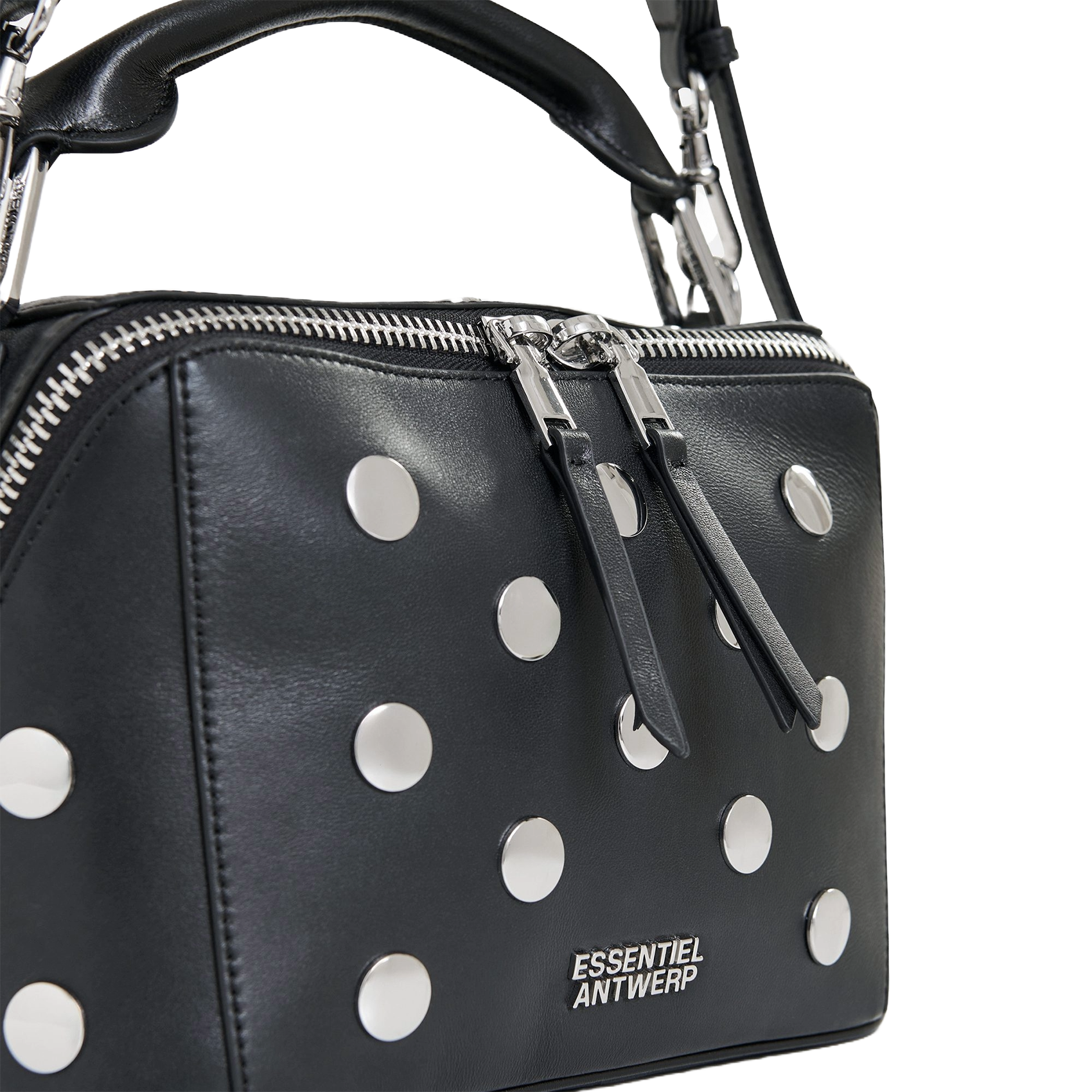 Sac bandoulière en cuir ESSENTIEL ANTWERP Noir