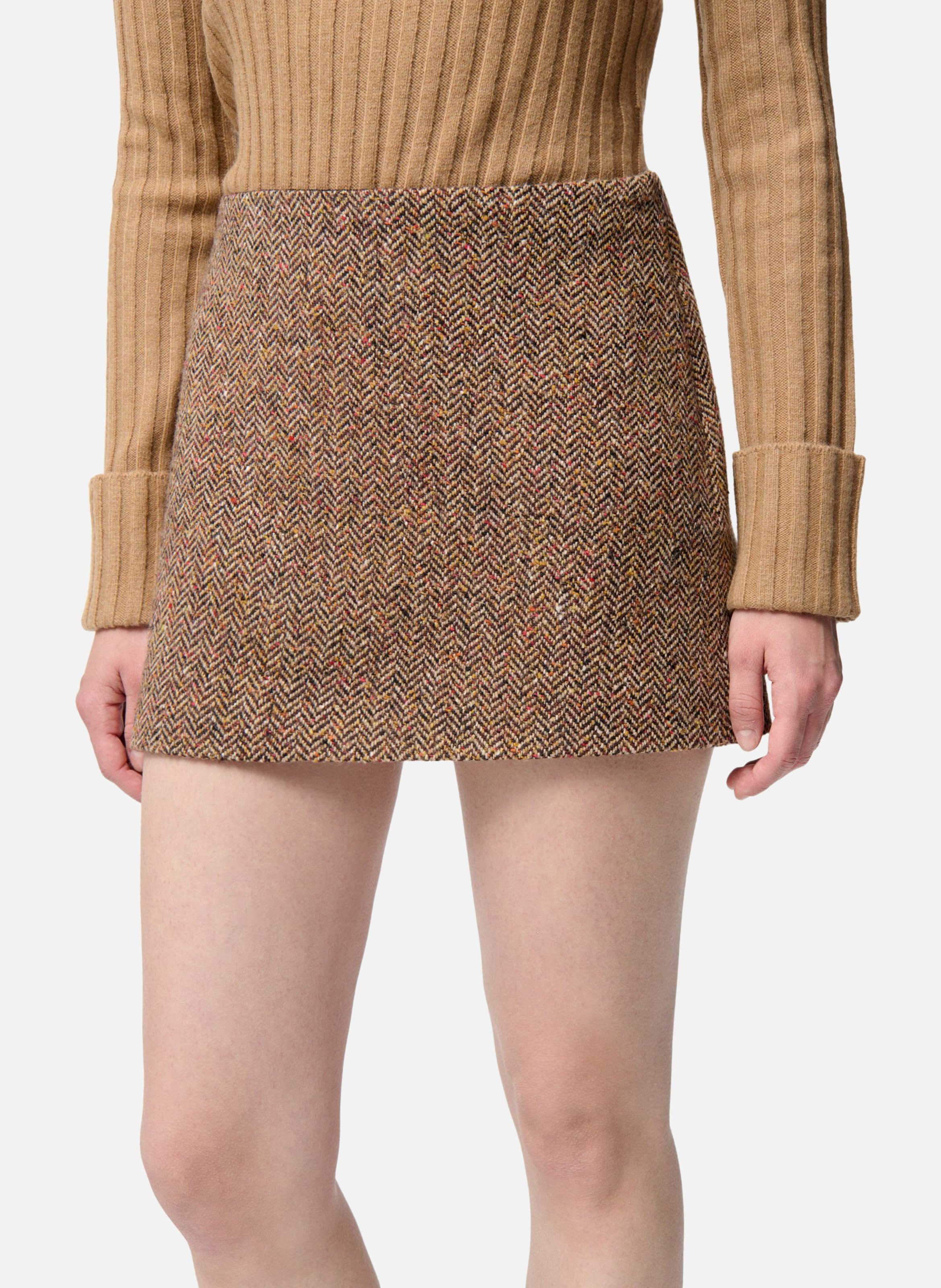 Jupe courte en laine mélangée VANESSA BRUNO Multicolore