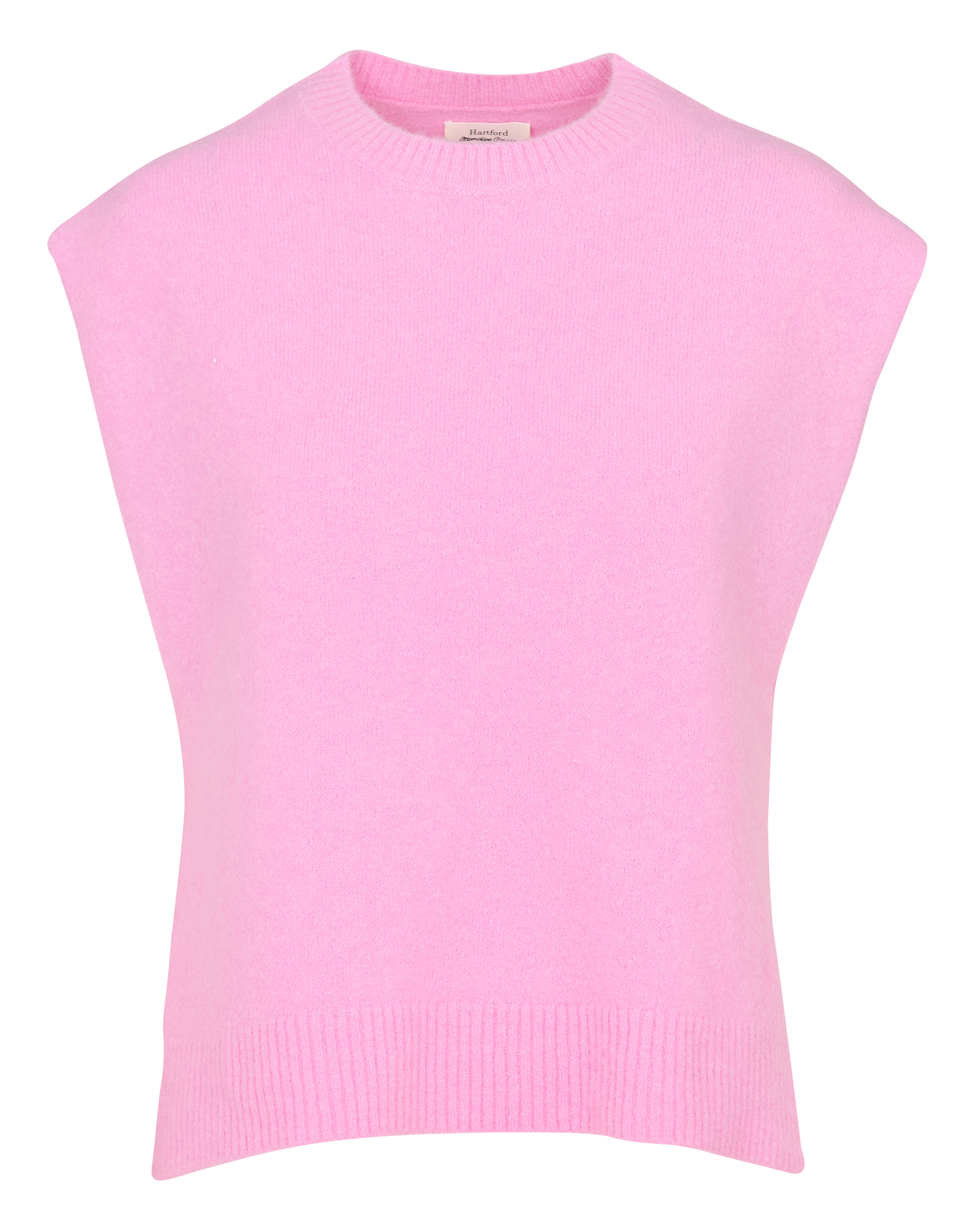 Pull oversize col rond en maille HARTFORD Rose