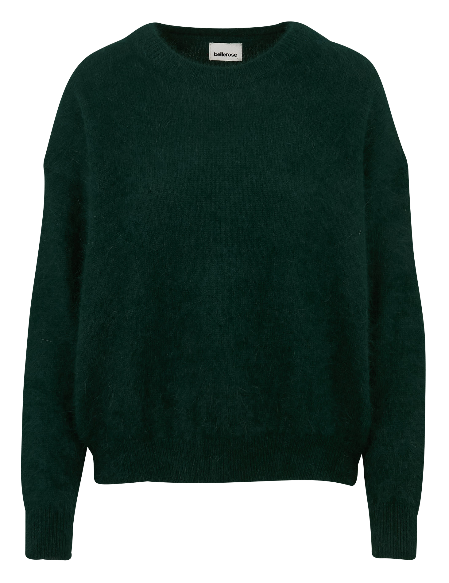 Pull ample col rond en angora mélangé BELLEROSE Noir