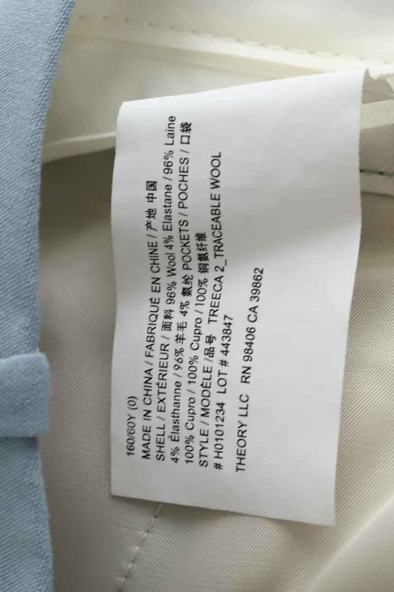 Bandol straight woollen trousers THEORY - Seconde Main Blue