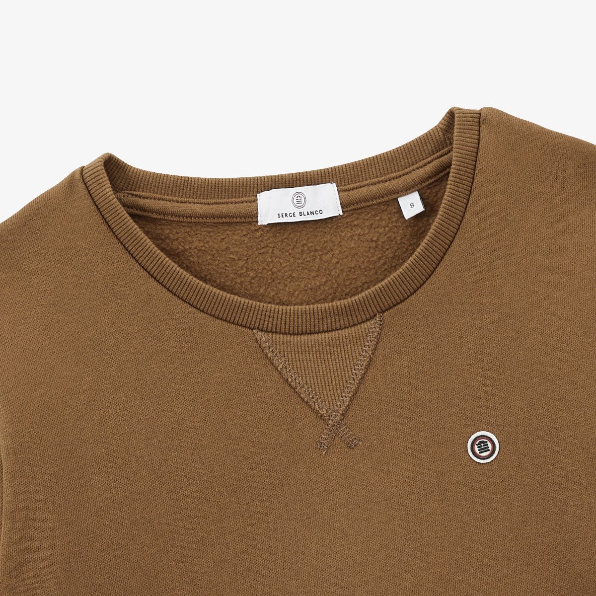 Boy&#039;s round neck sweater SERGE BLANCO Brown