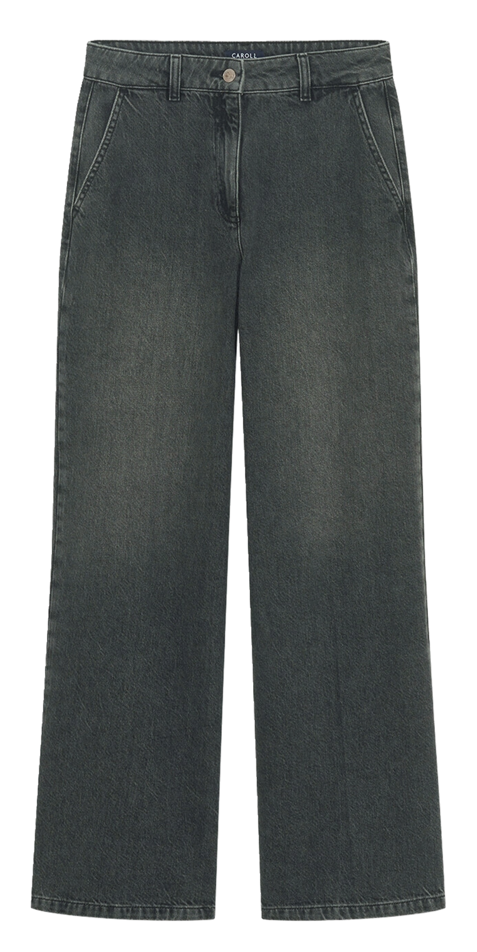 Cotton-blend wide-leg jeans CAROLL Grey