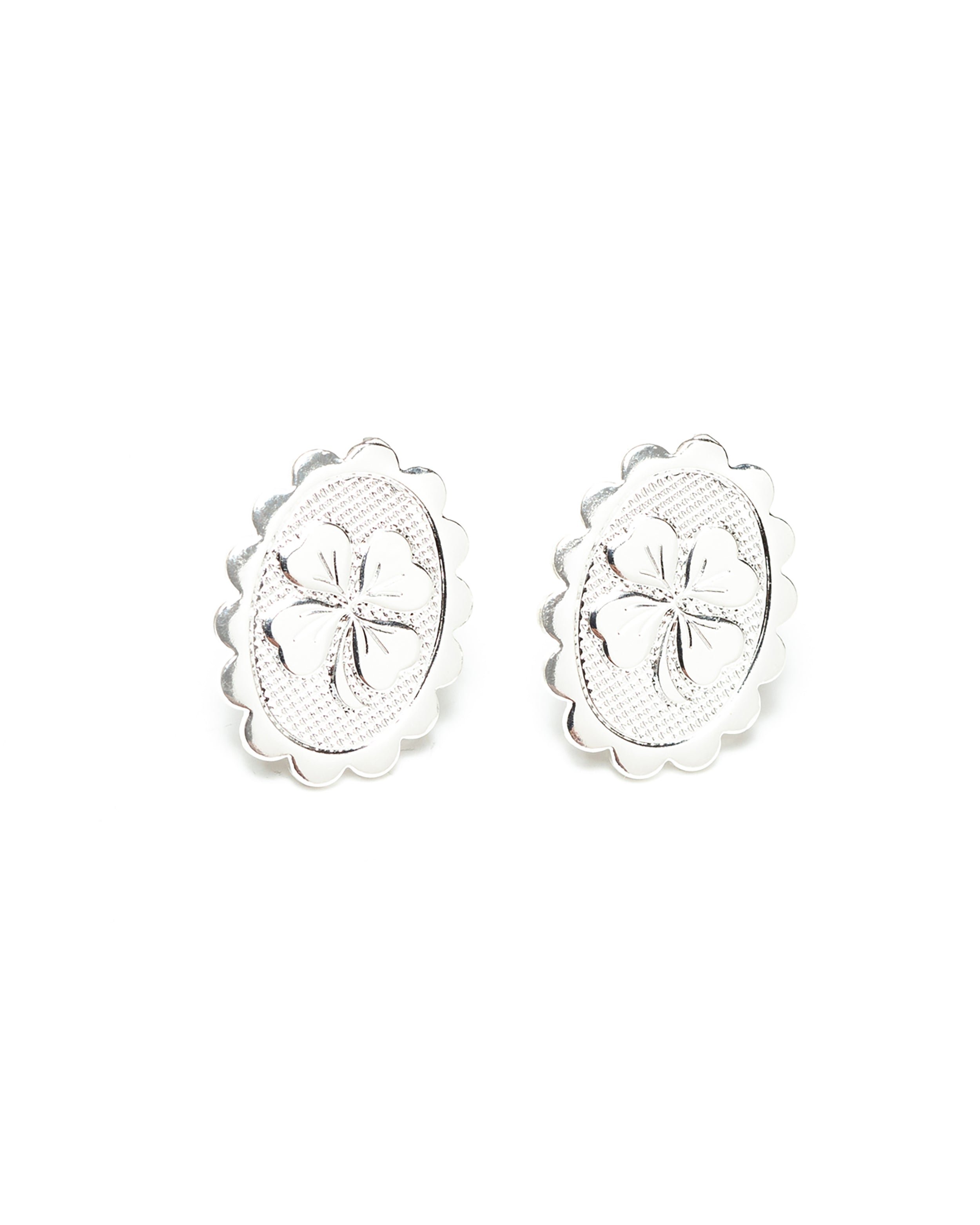 Clover gold-plated stud earrings MONSIEUR SIMONE