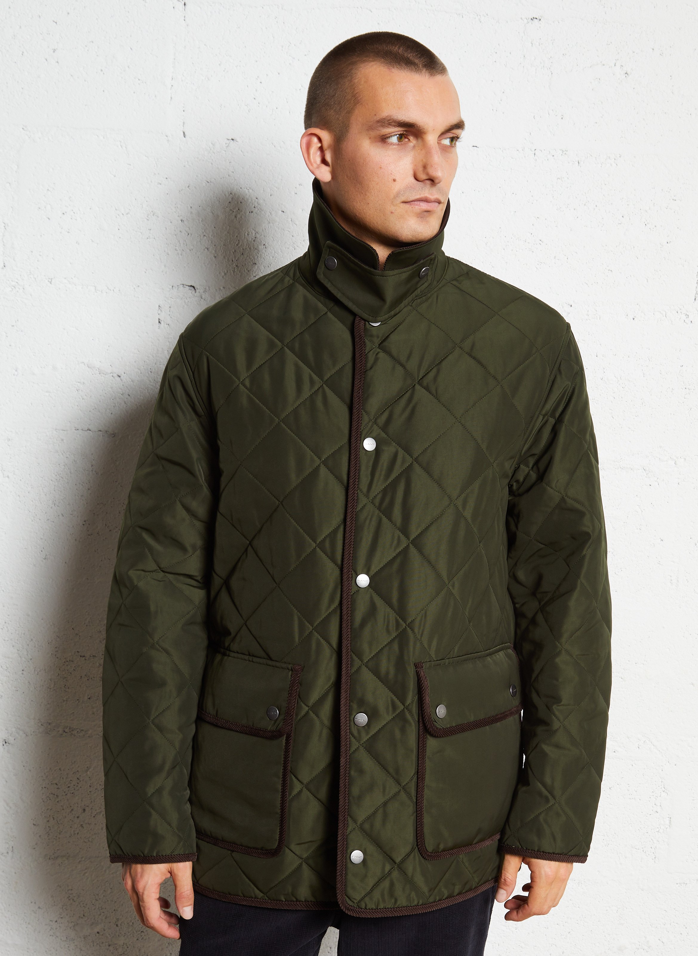 Coat with classic corduroy collar GANT Green