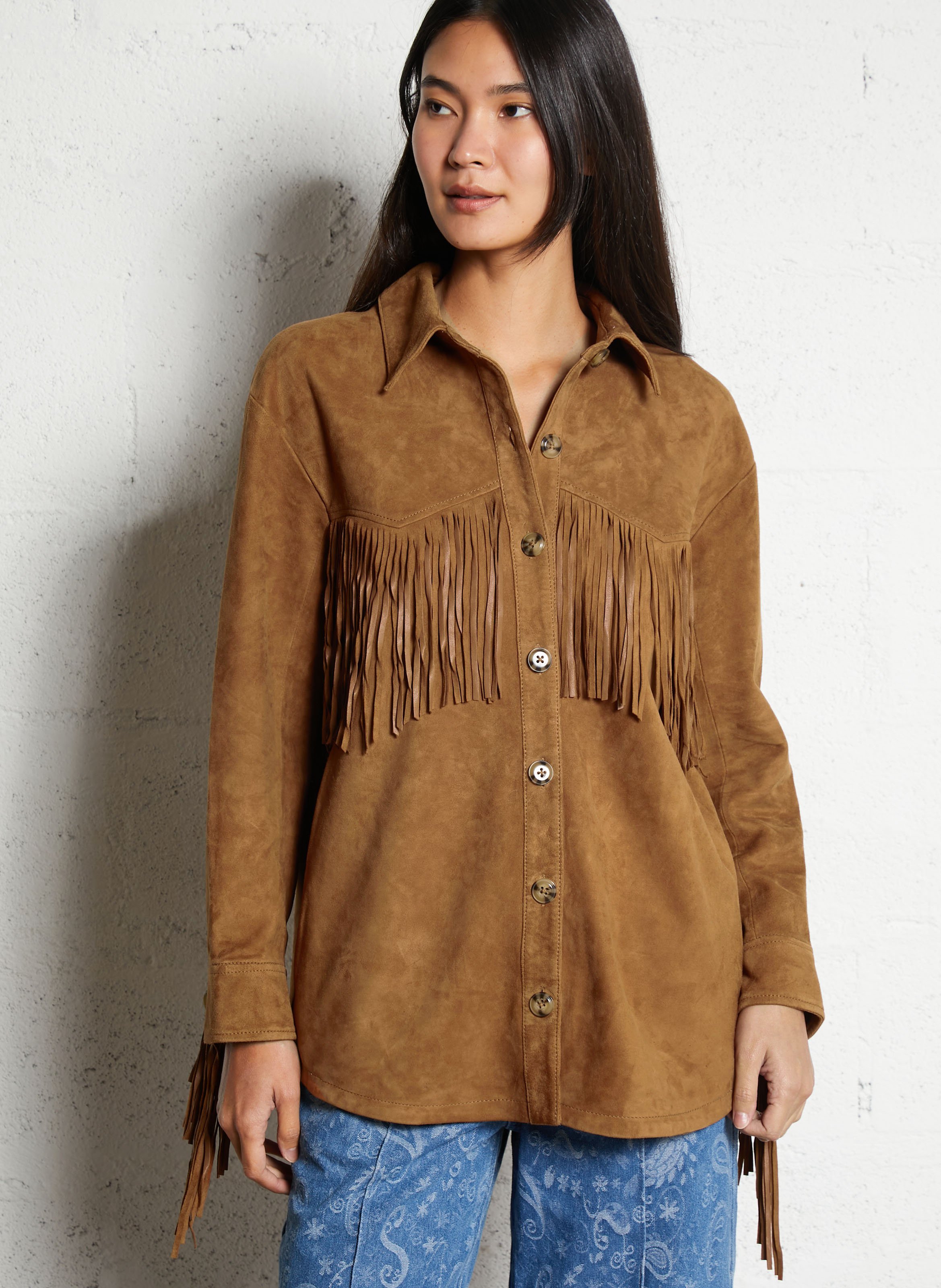 Oversize-Lederjacke LA PETITE ETOILE Braun