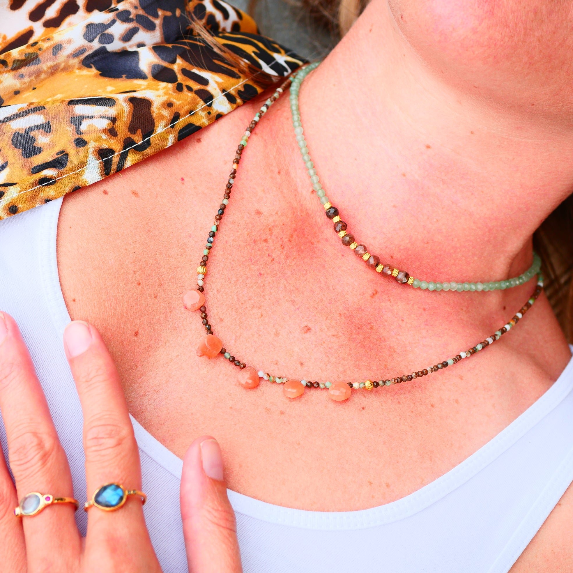 Aventurine necklace GINANDGER Green