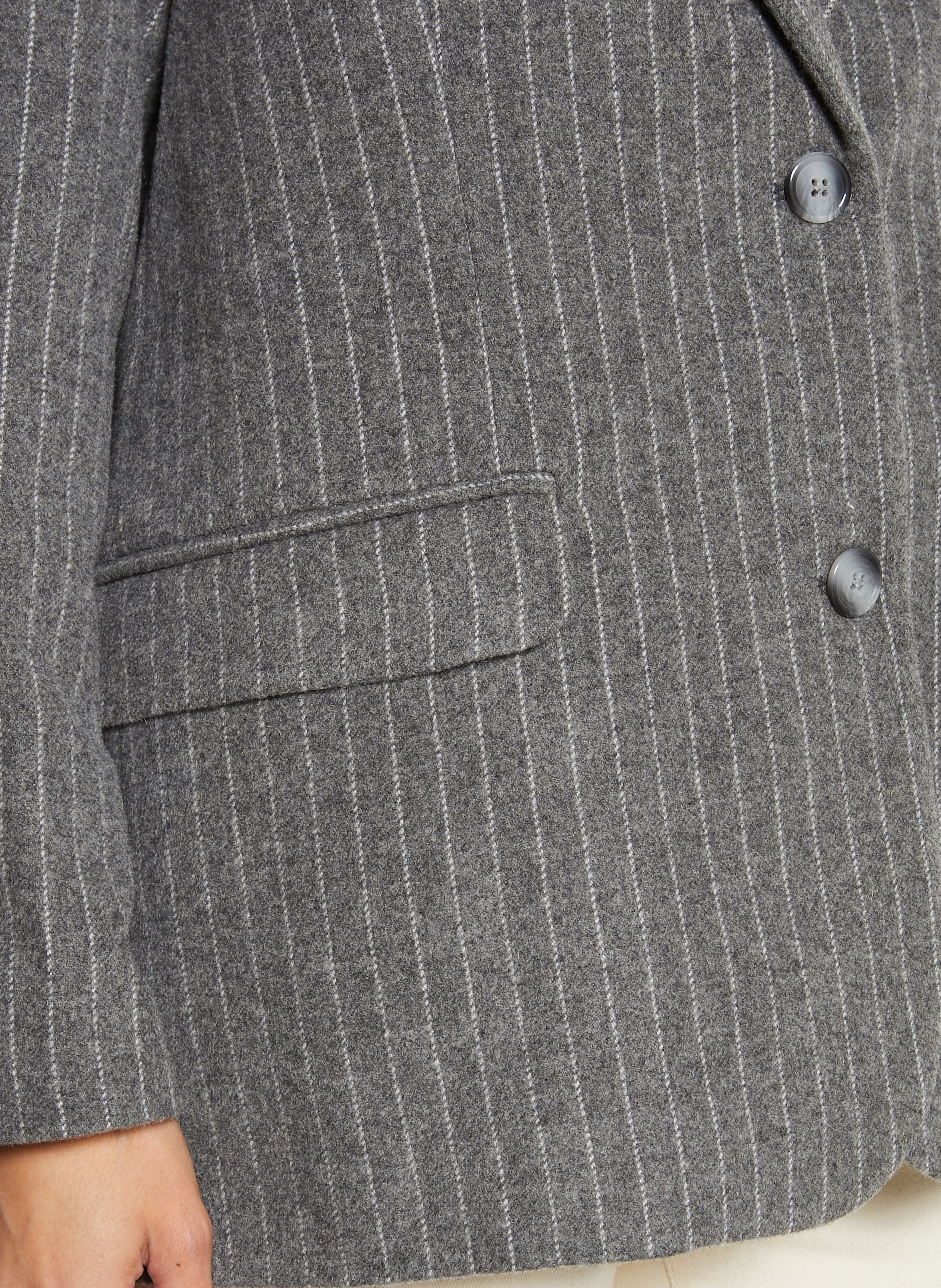 Striped wool blend blazer HOD PARIS Grey