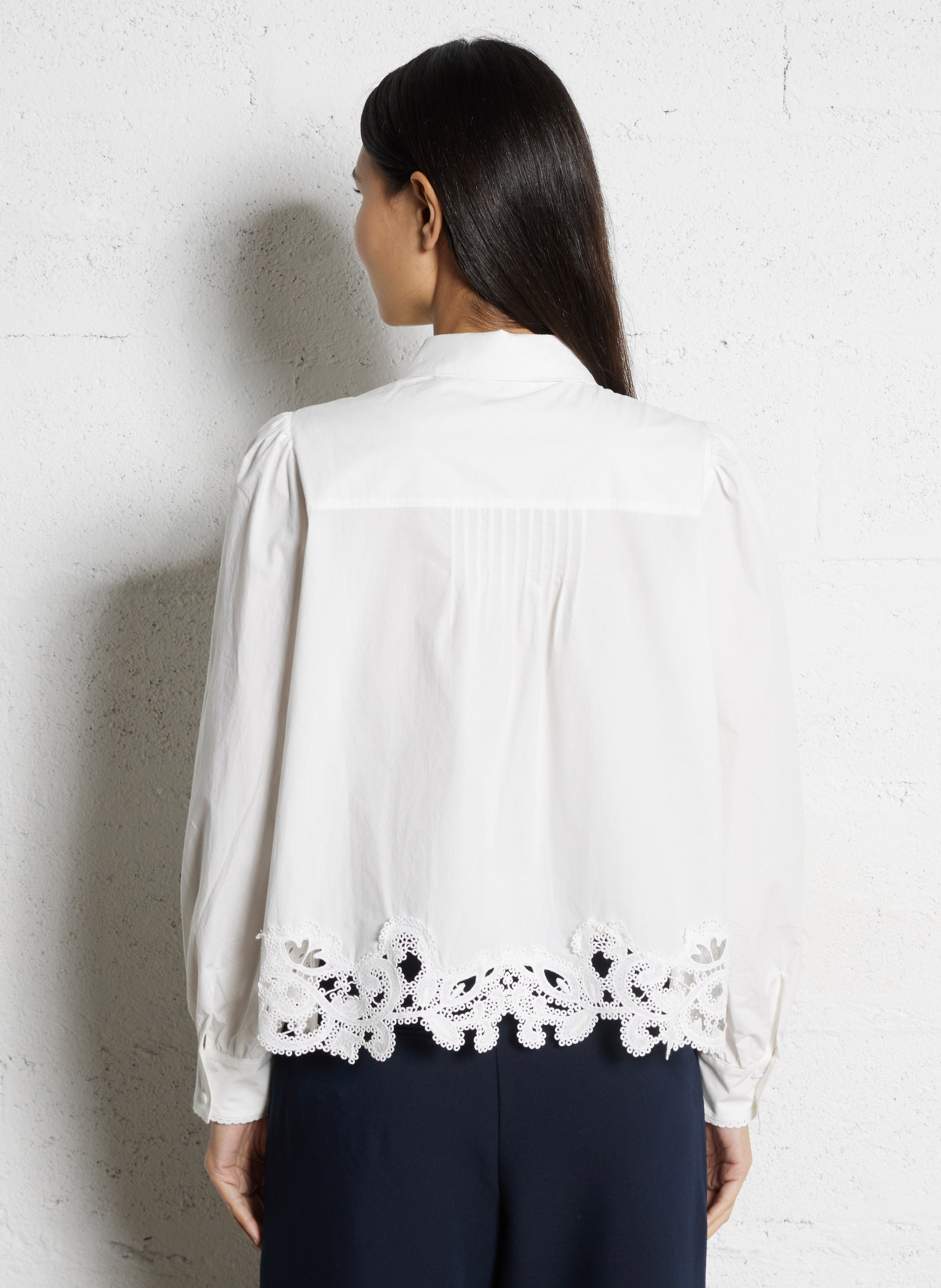 Blouse met klassieke kraag IKKS Wit