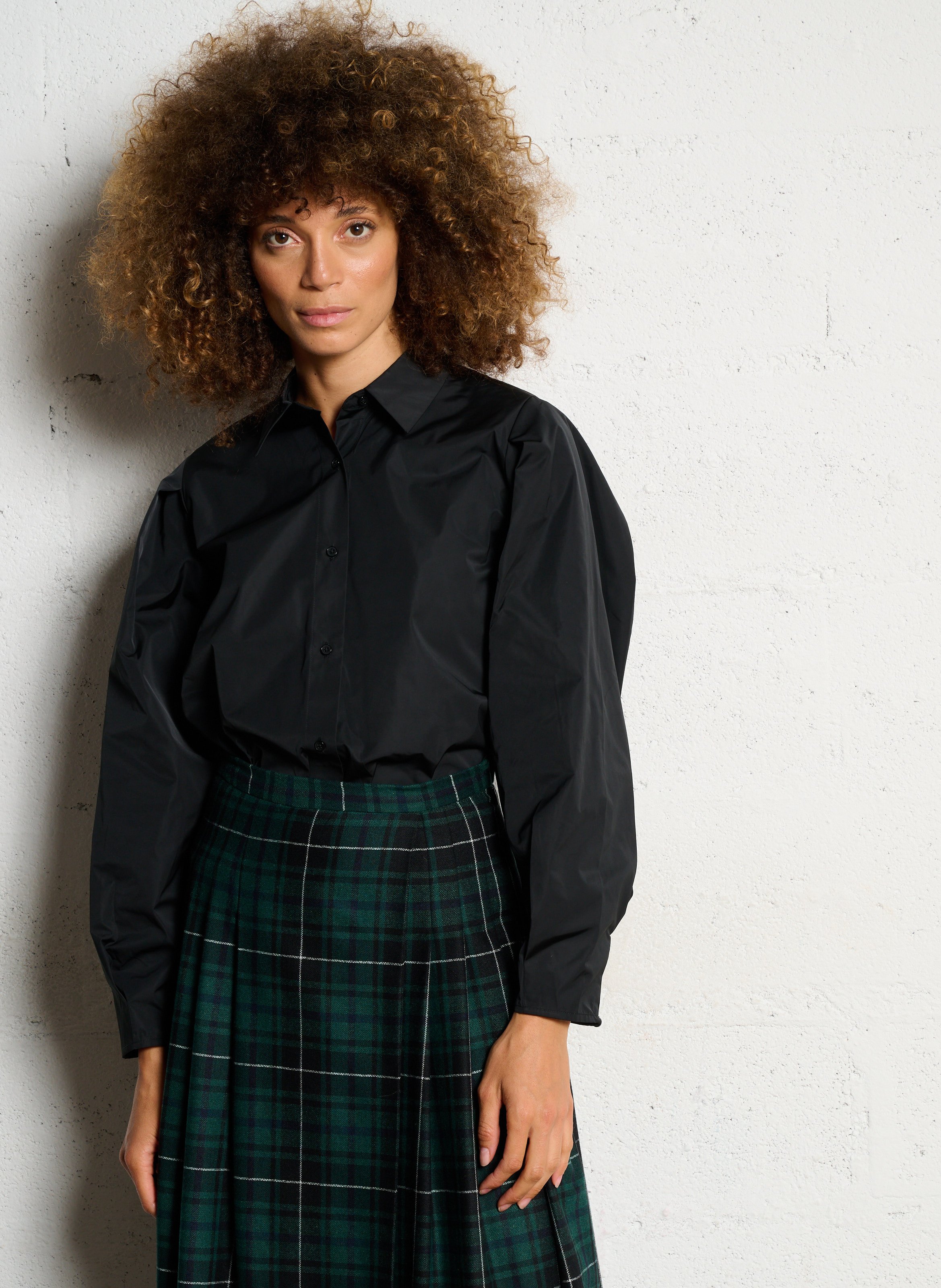 Solid Button-Up Body Chemise IKKS Black