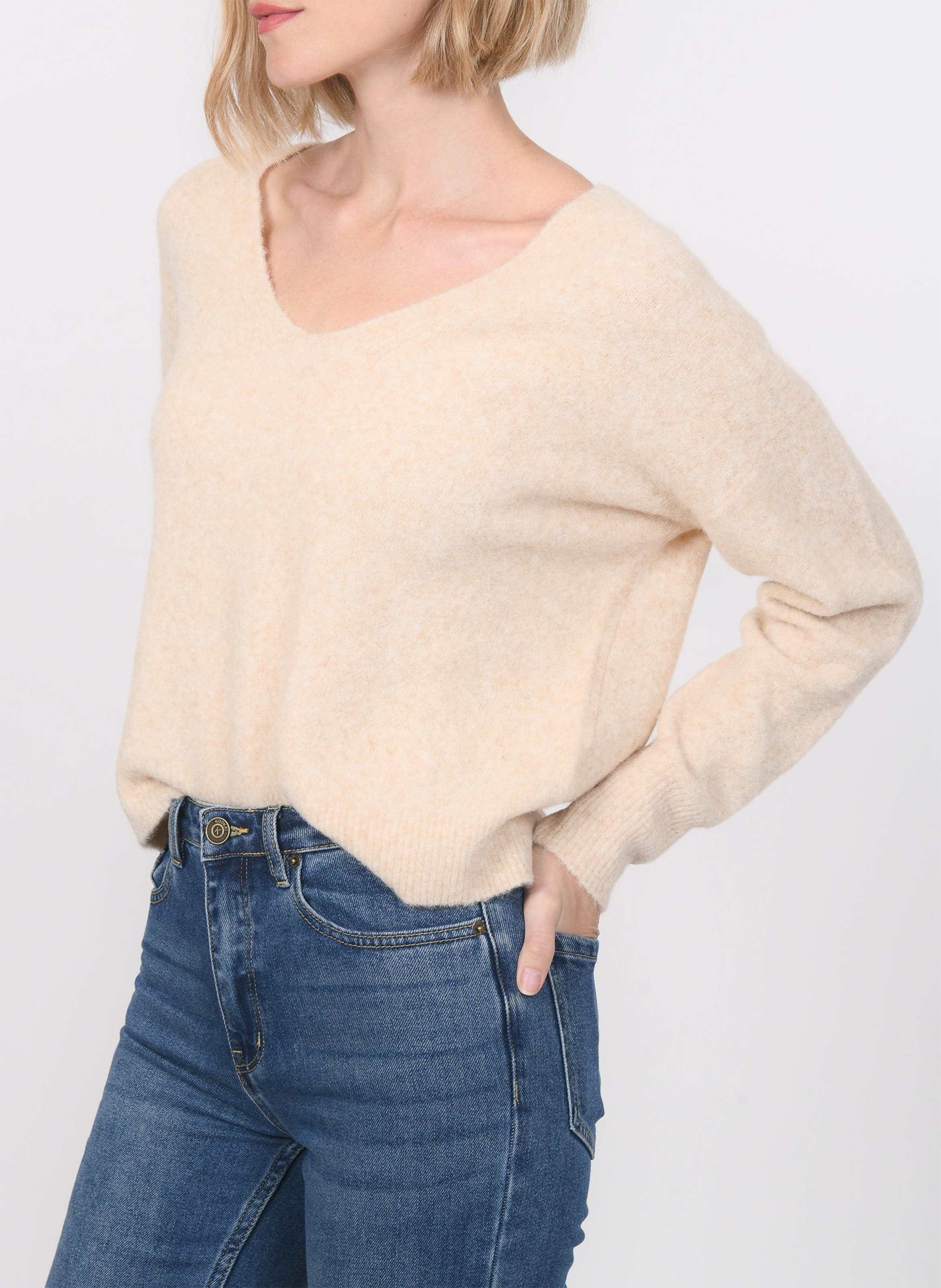 Blossom - Pullover aus Wollmix mit V-Ausschnitt KOOKAI Beige