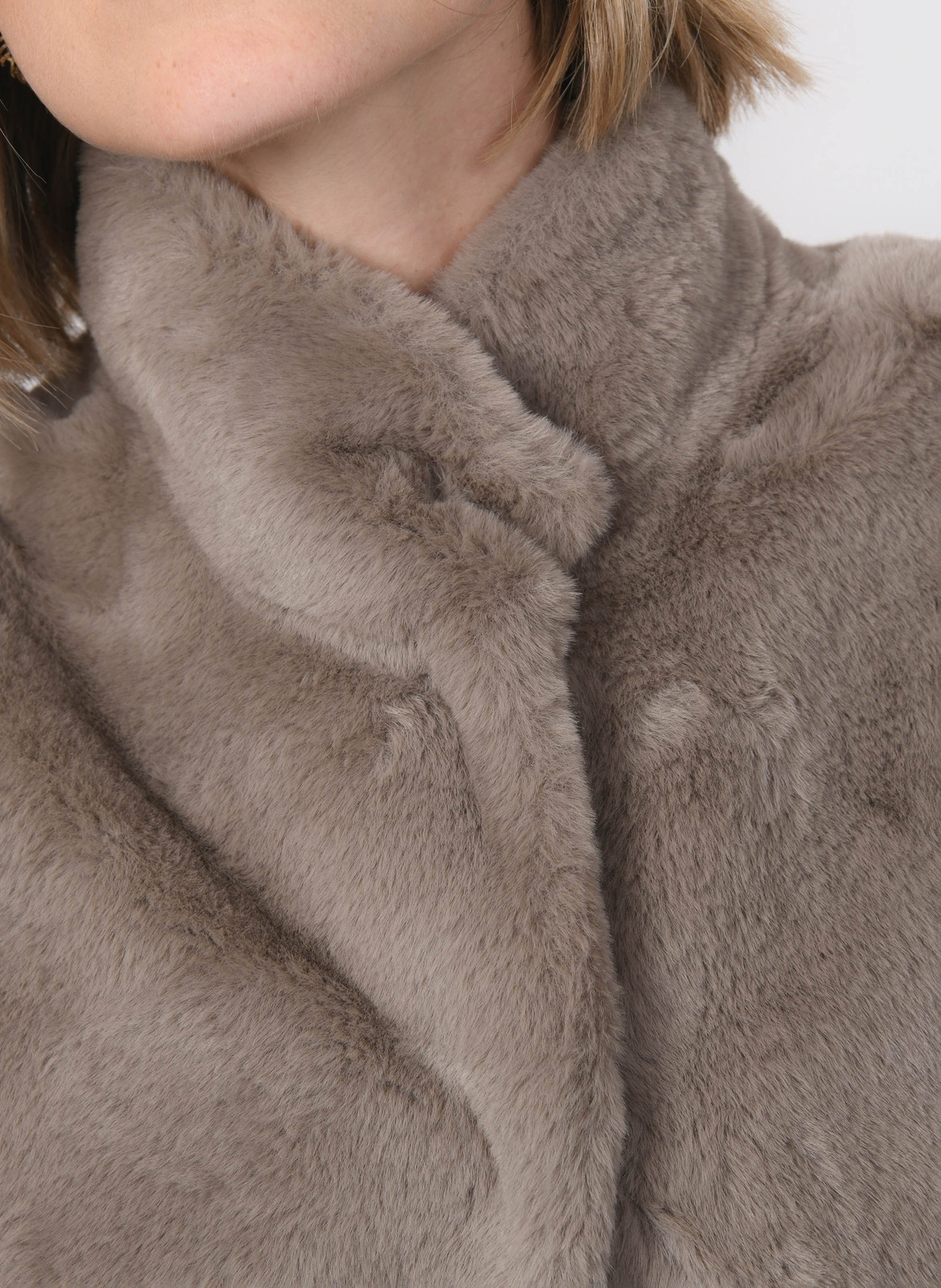 Veste col montant effet fourrure  KOOKAI Marron