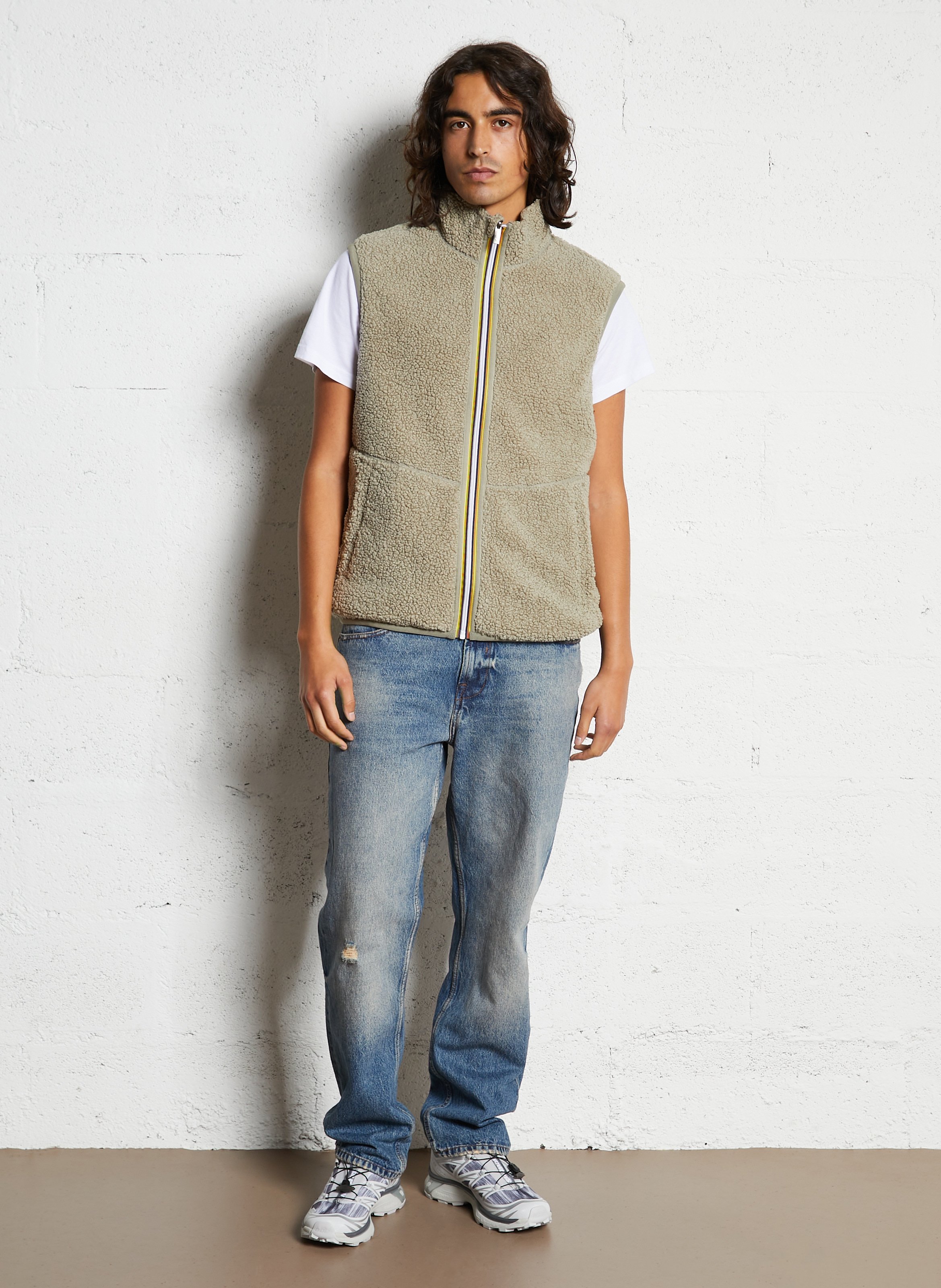 Gilet droit en sherpa K-WAY Vert
