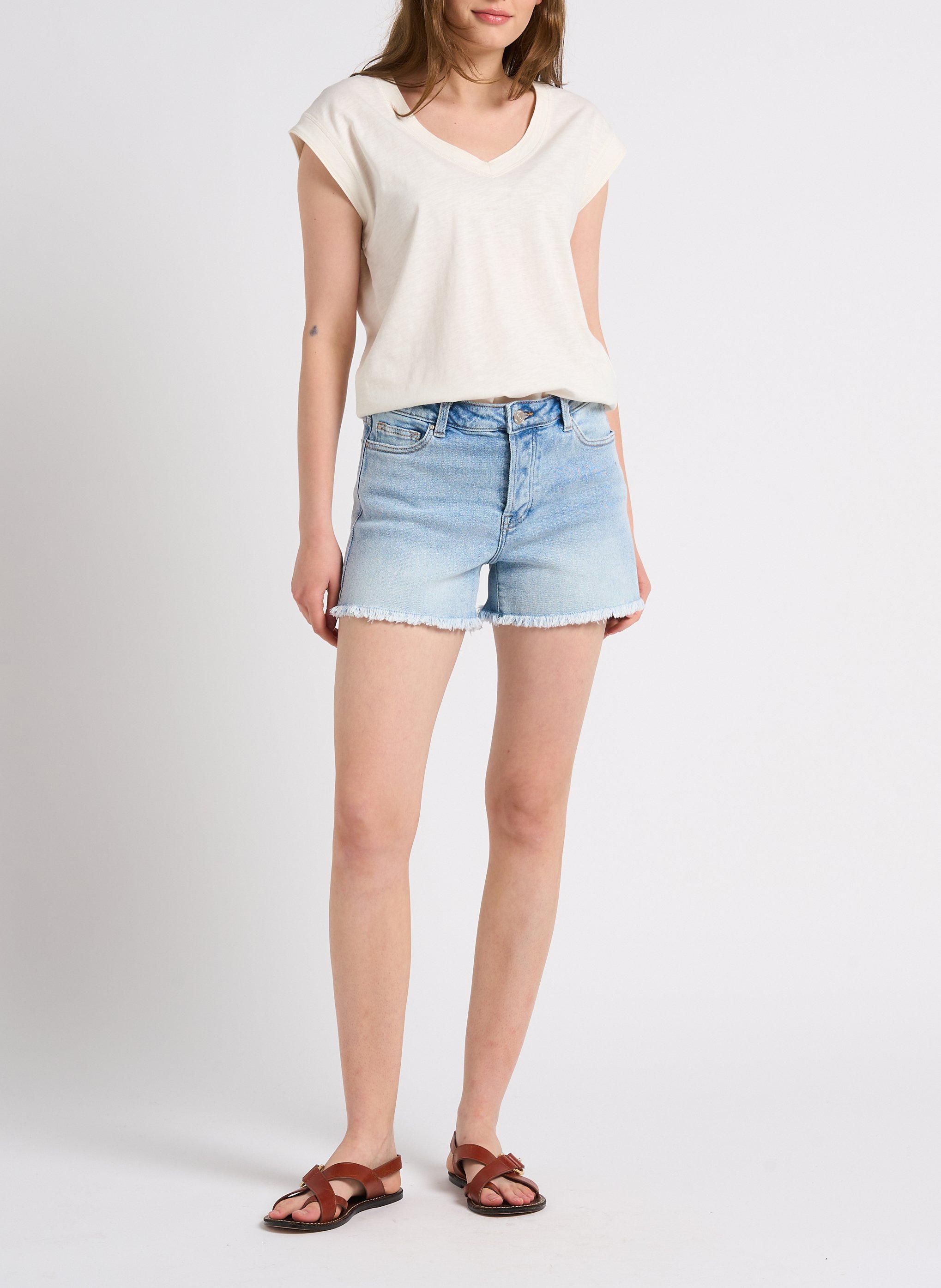 Débardeur chiné en coton MAISON 123 Beige