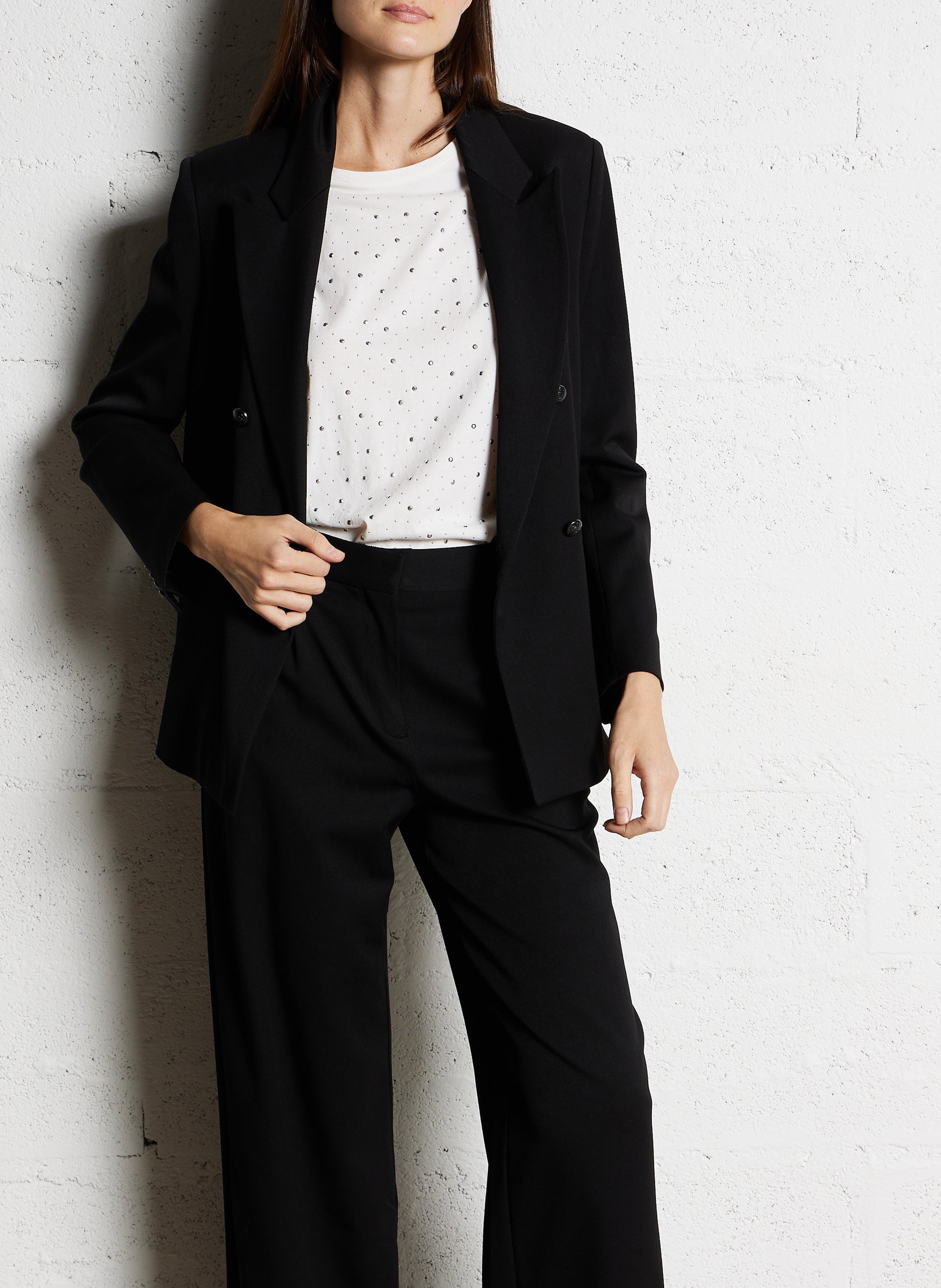 Straight tailored collar jacket IKKS Black
