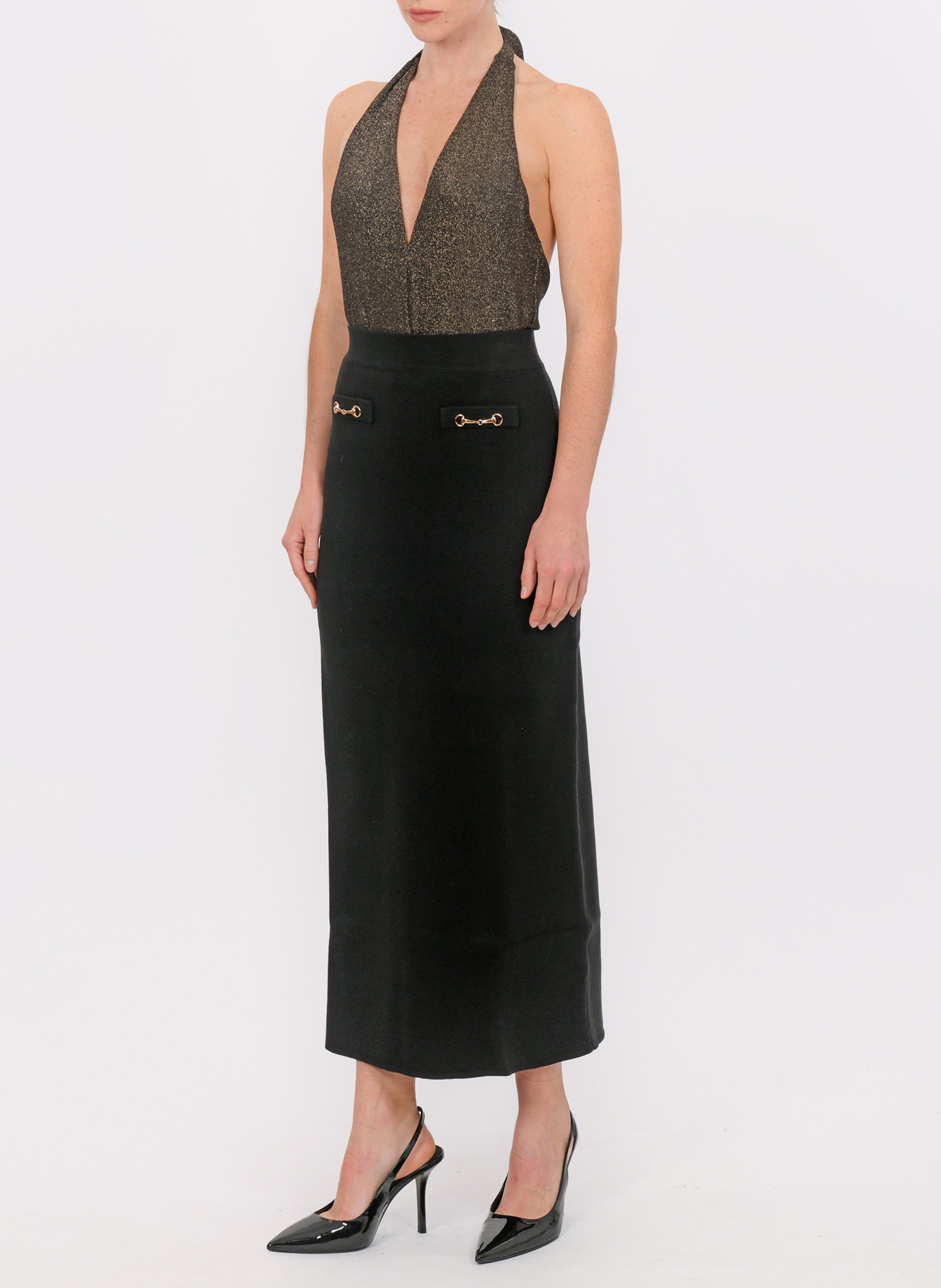 Jupe longue en maille KOOKAI Noir