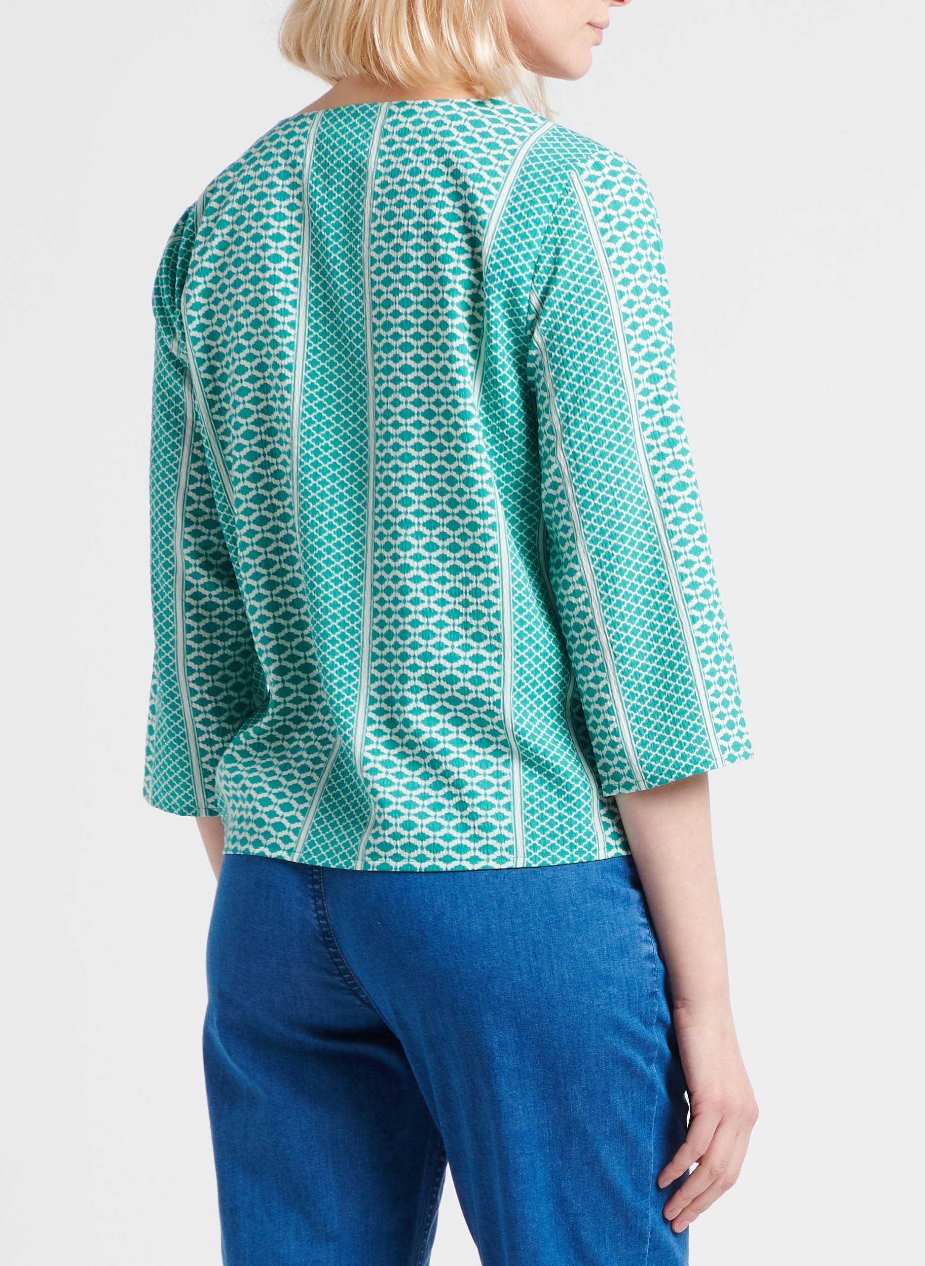 Blouse ample à col V texturée  VILA Vert