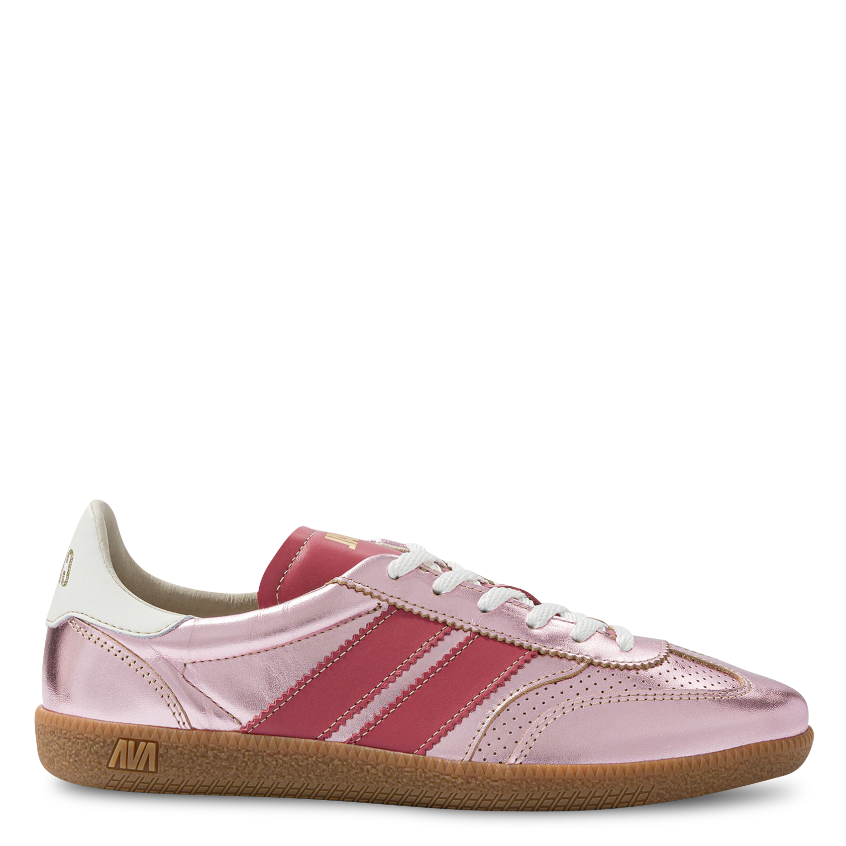 Low metallic leather trainers CAVAL Pink