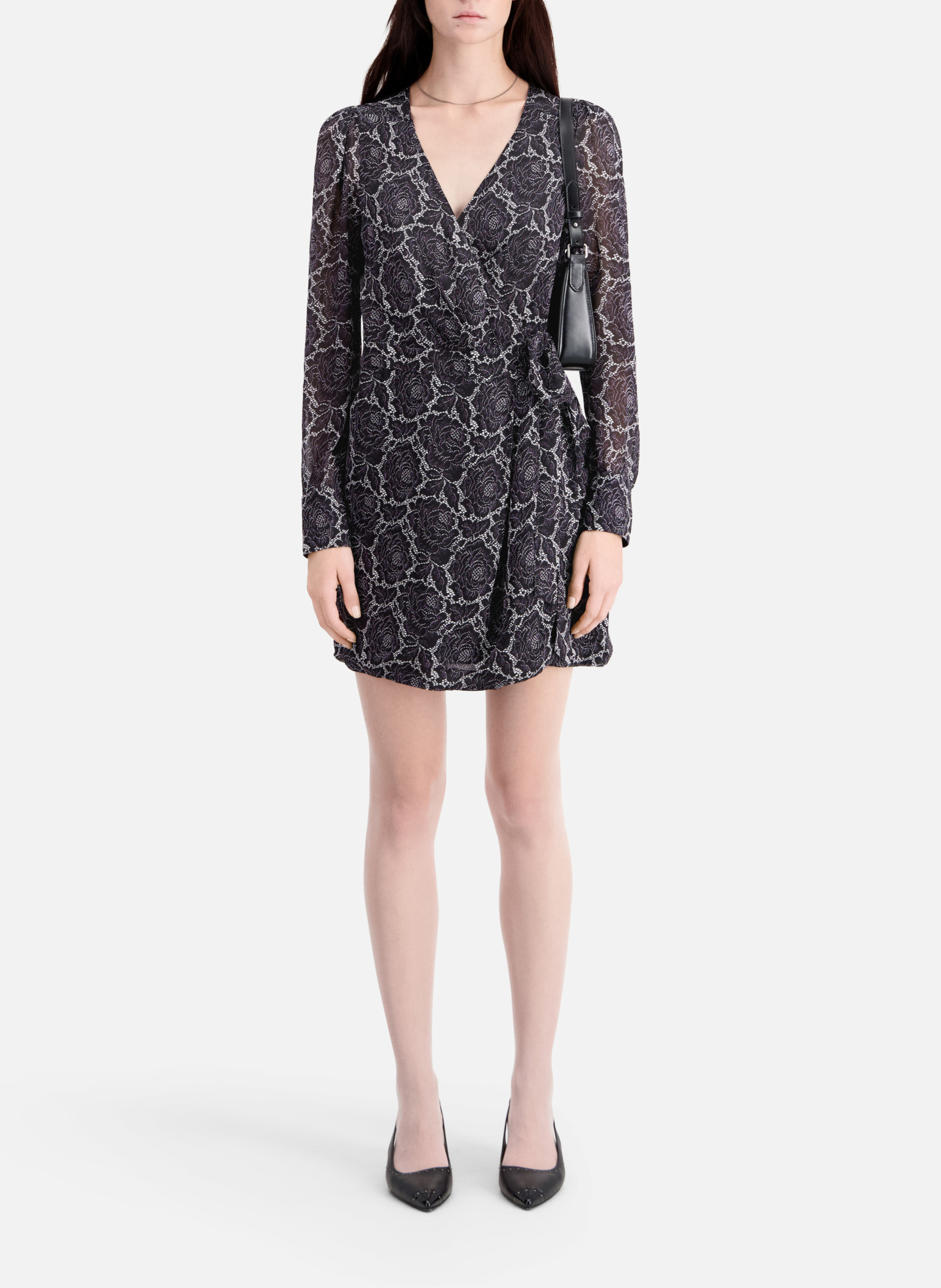 Robe courte portefeuille imprimée THE KOOPLES Noir