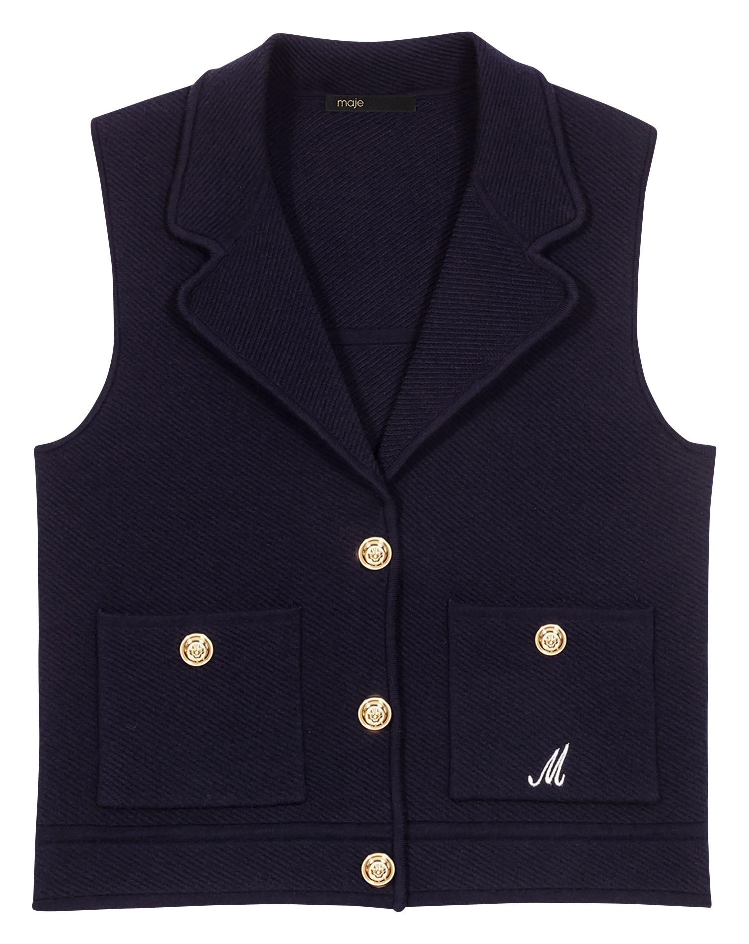 Straight blazer with lapel collar MAJE Blue