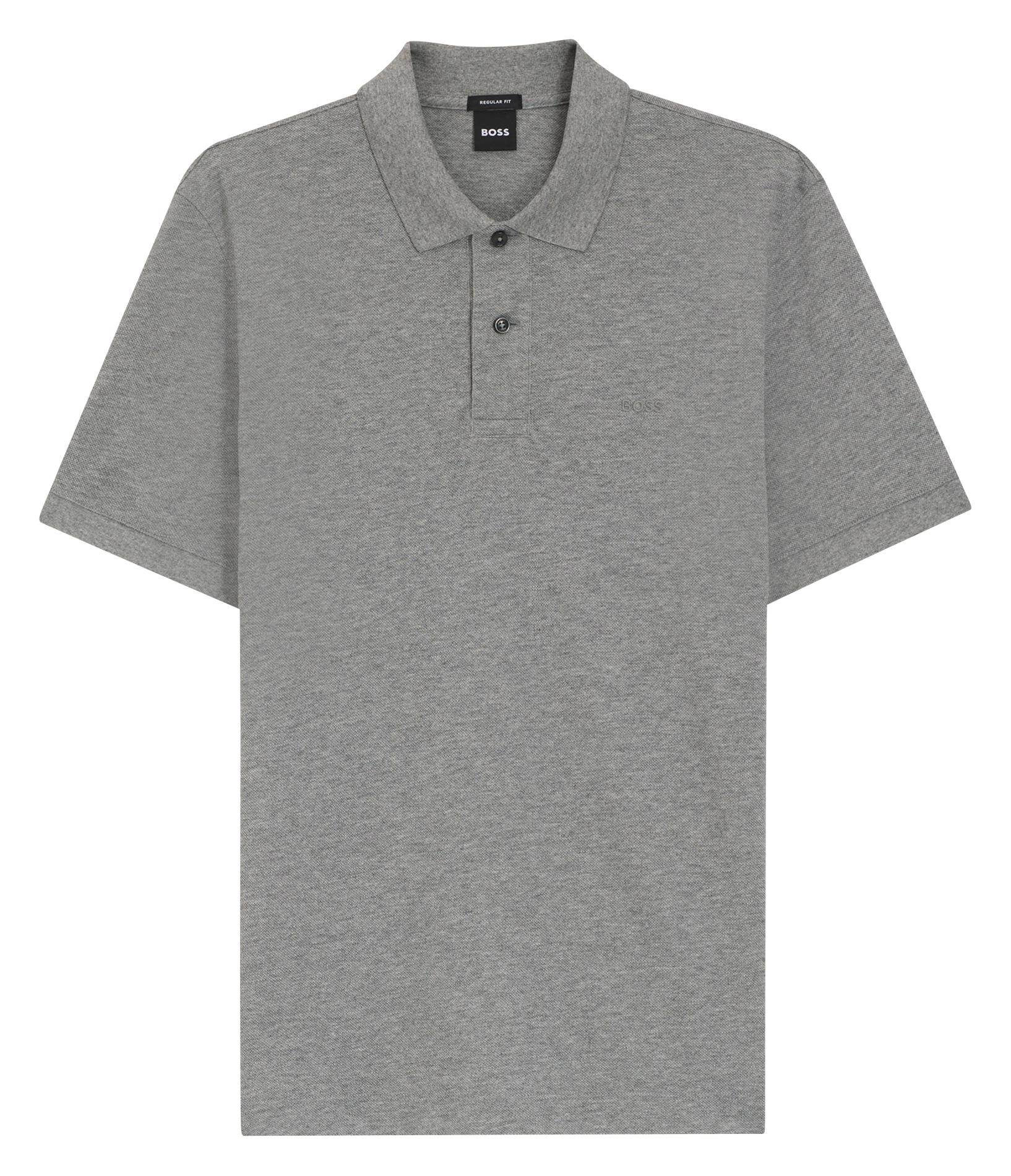 Short-sleeve solid color polo BOSS Silver