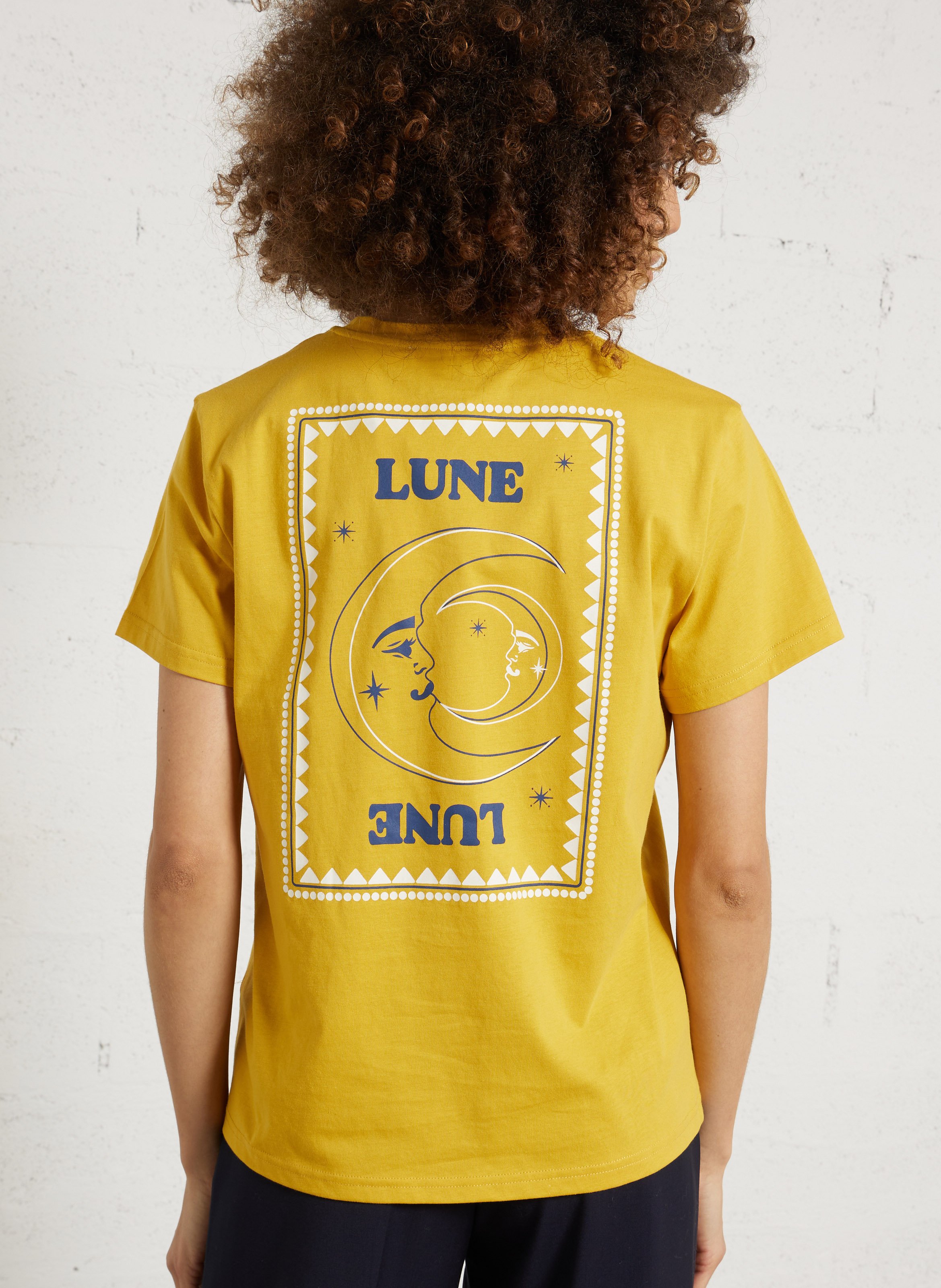Ruimvallend, katoenen T-shirt met ronde hals en zeefdruk LA PETITE ETOILE Veelkleurig