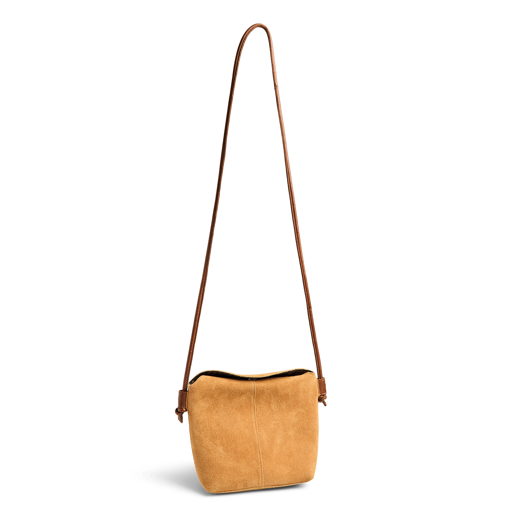 Leren schoudertas PIECES Bruin