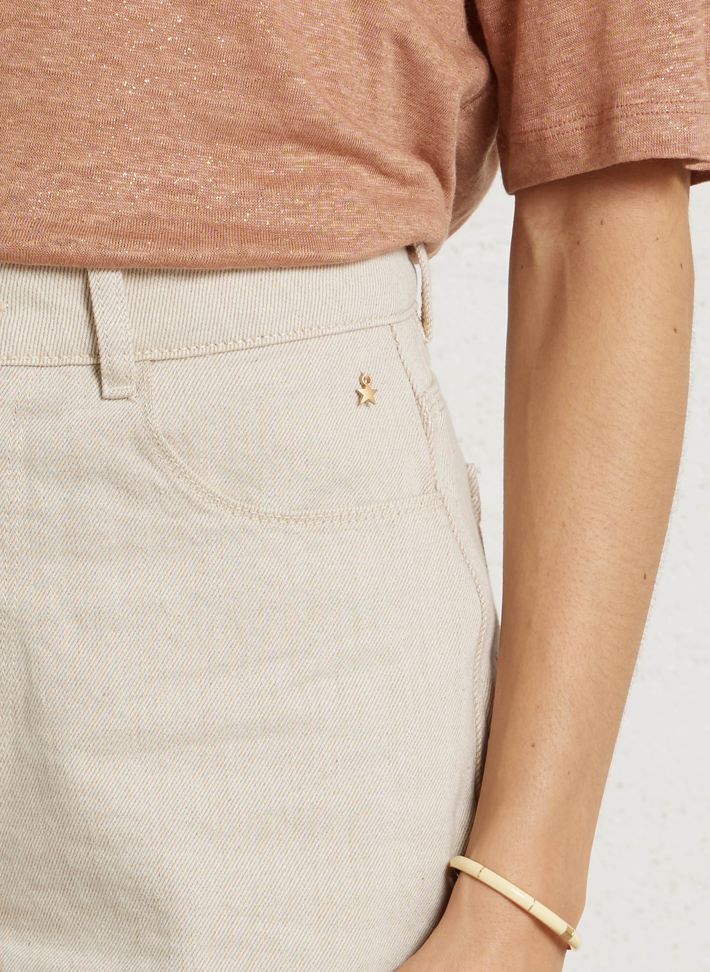 Gerade geschnittene Denim-Shorts DES PETITS HAUTS Beige