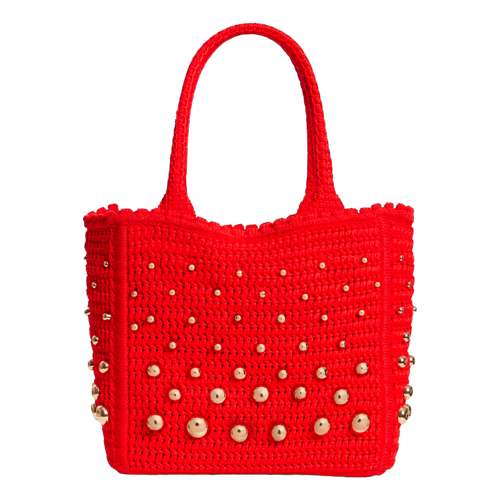 Tas van gehaakt mesh met studs SANDRO Rood