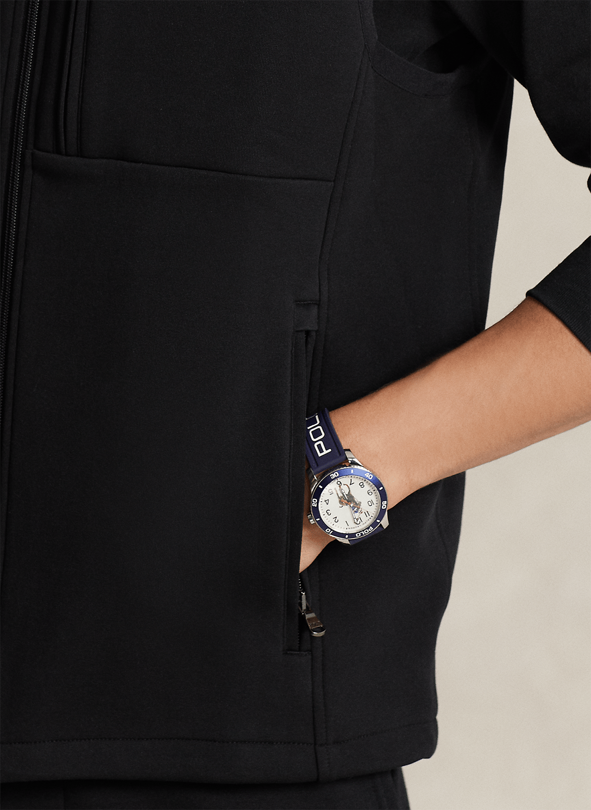 Strickjacke aus Baumwoll-Mix mit Stehkragen POLO RALPH LAUREN Schwarz