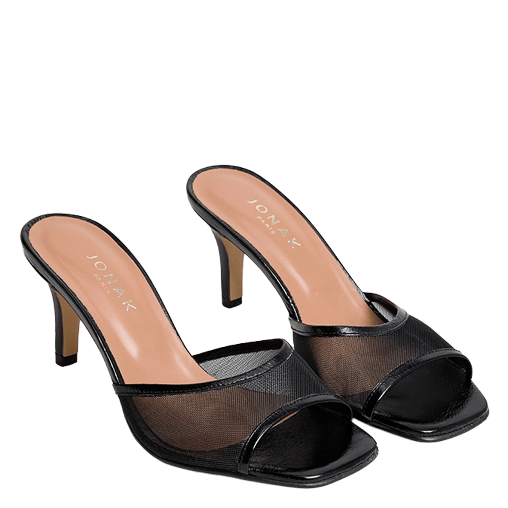 Sandali alti in pelle mista JONAK Nero