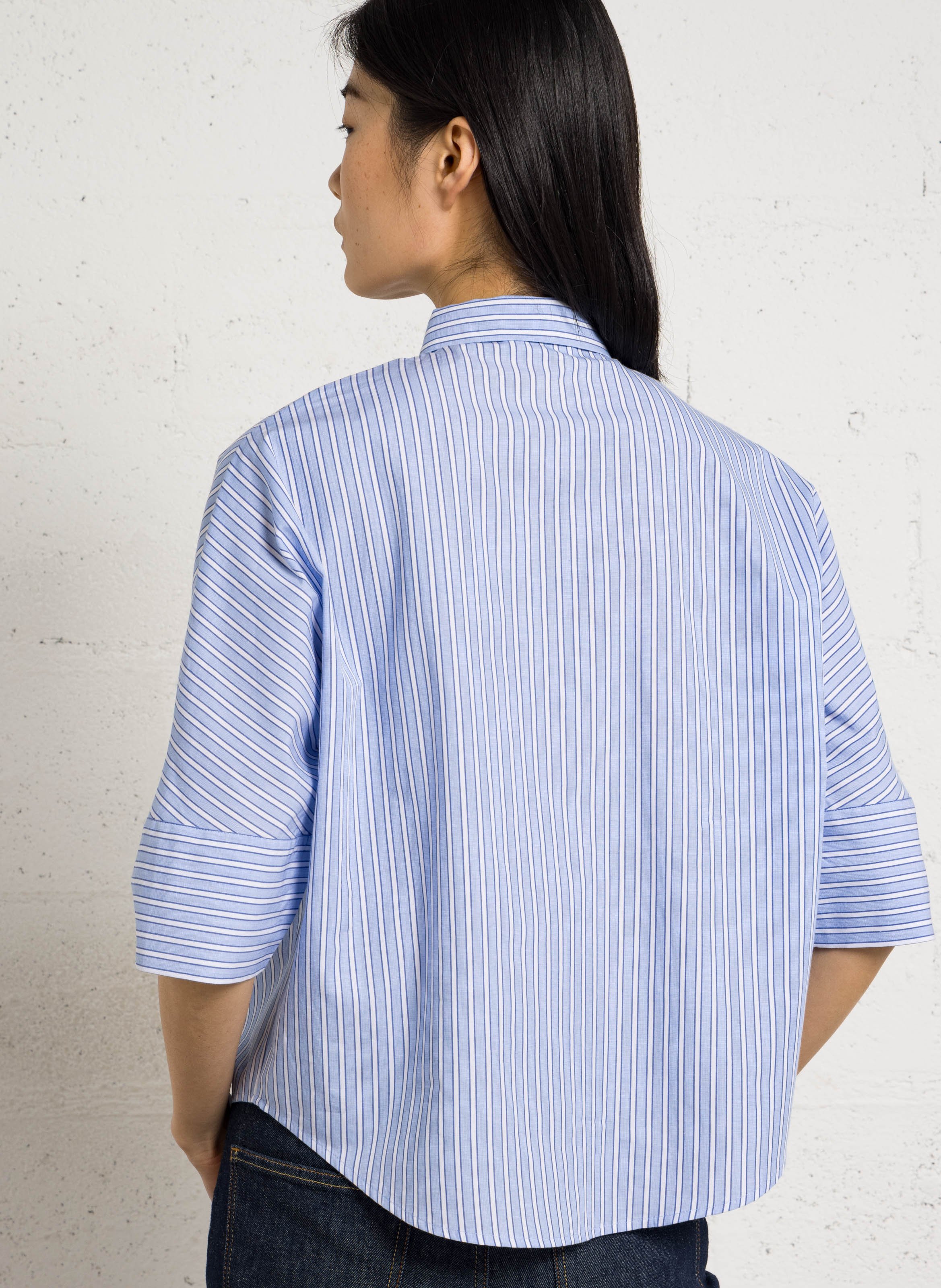 Chemise col classique en coton  BELLA JONES Bleu