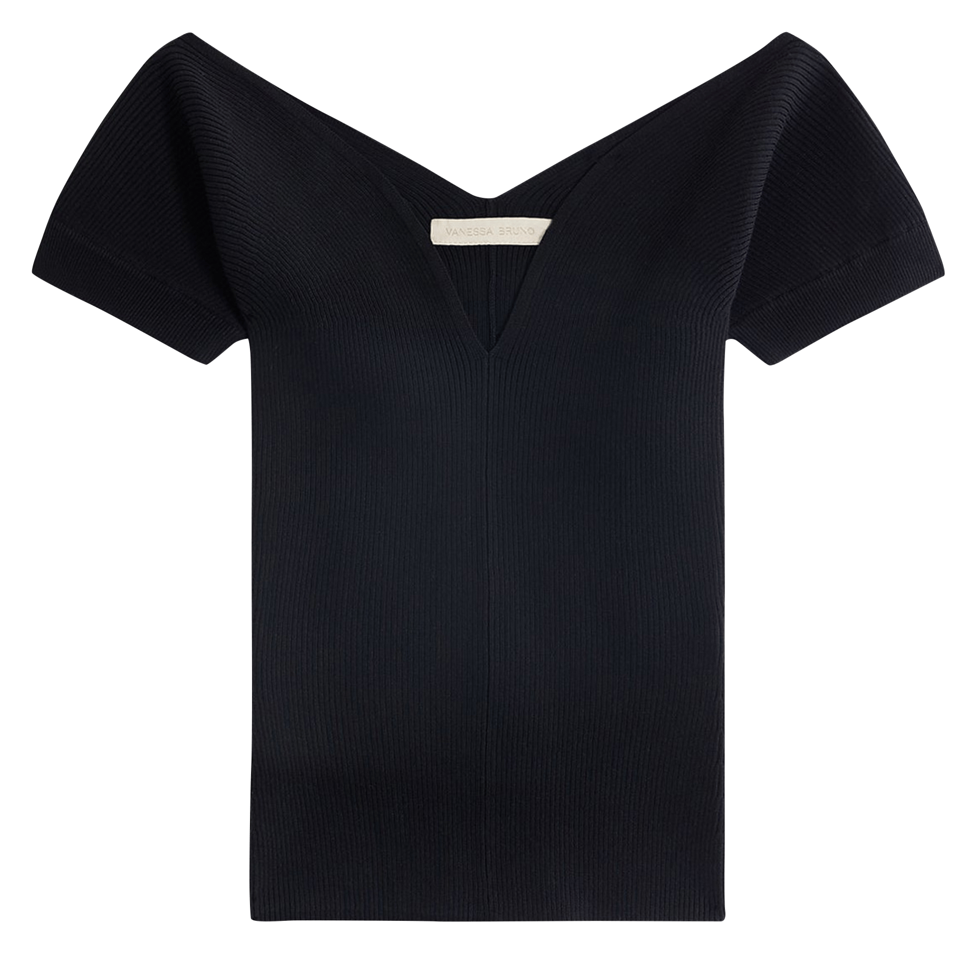 Buttoned printed V-neck top VANESSA BRUNO Black