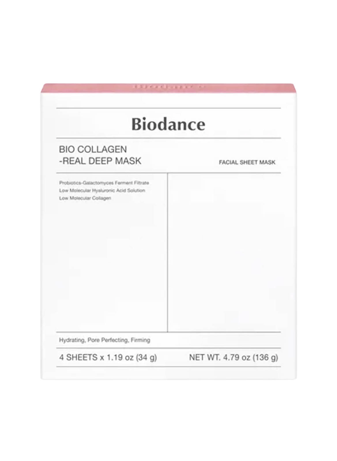 PACK OF 4 DEEP TRUE BIO COLLAGEN MASKS - 4 pcs BIODANCE No color