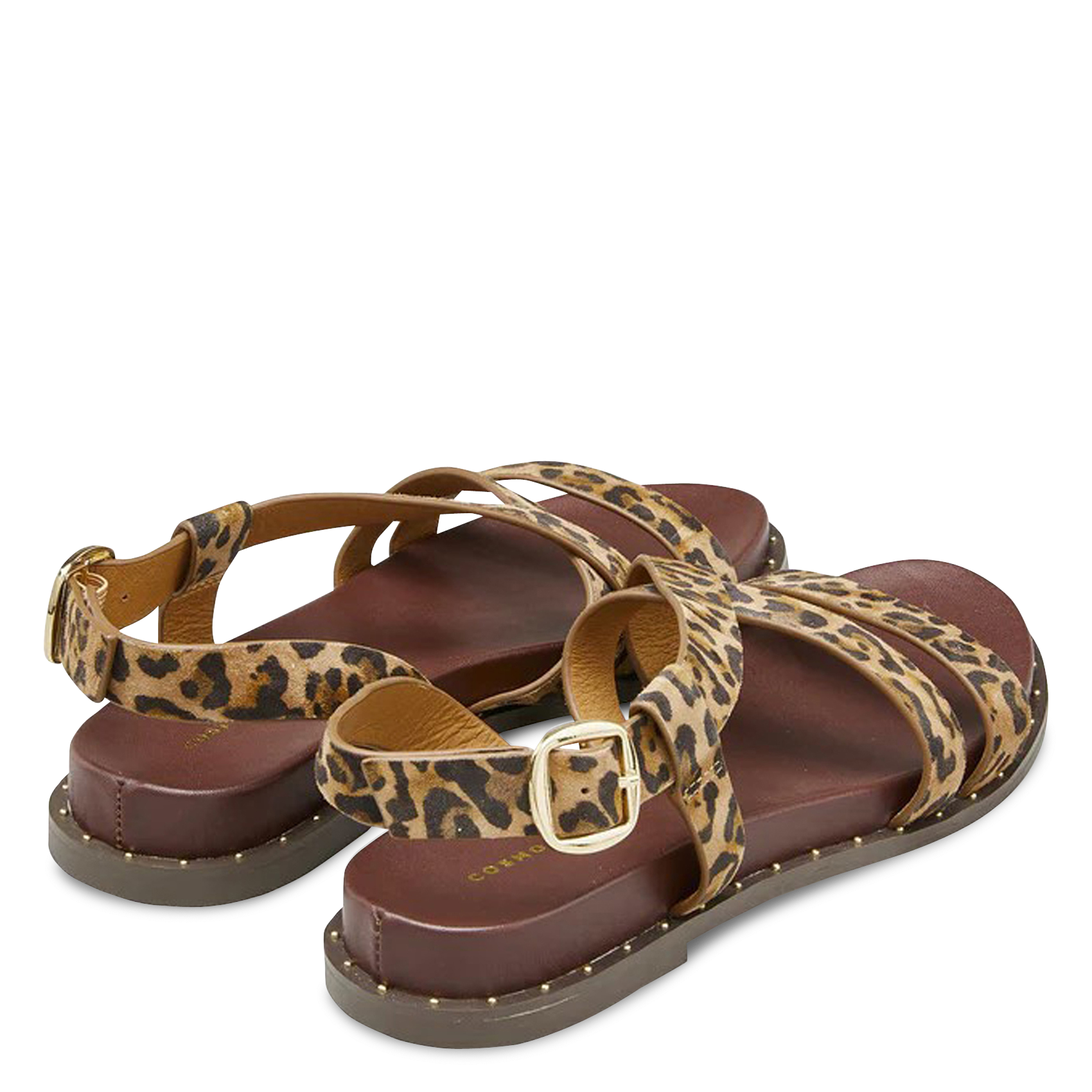 Sandales plates en cuir COSMOPARIS Beige