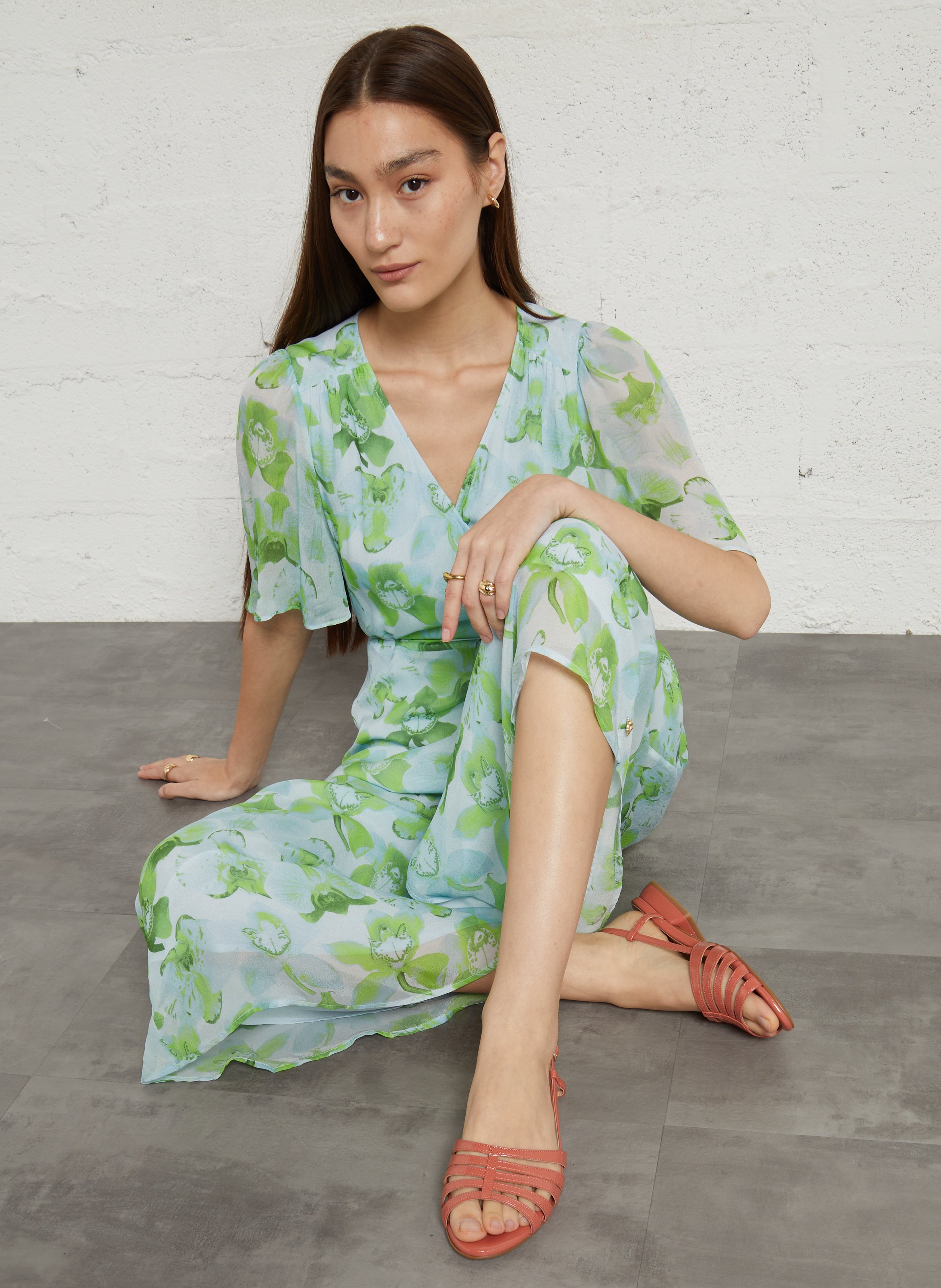 Sandales plates en cuir BOCAGE Rose