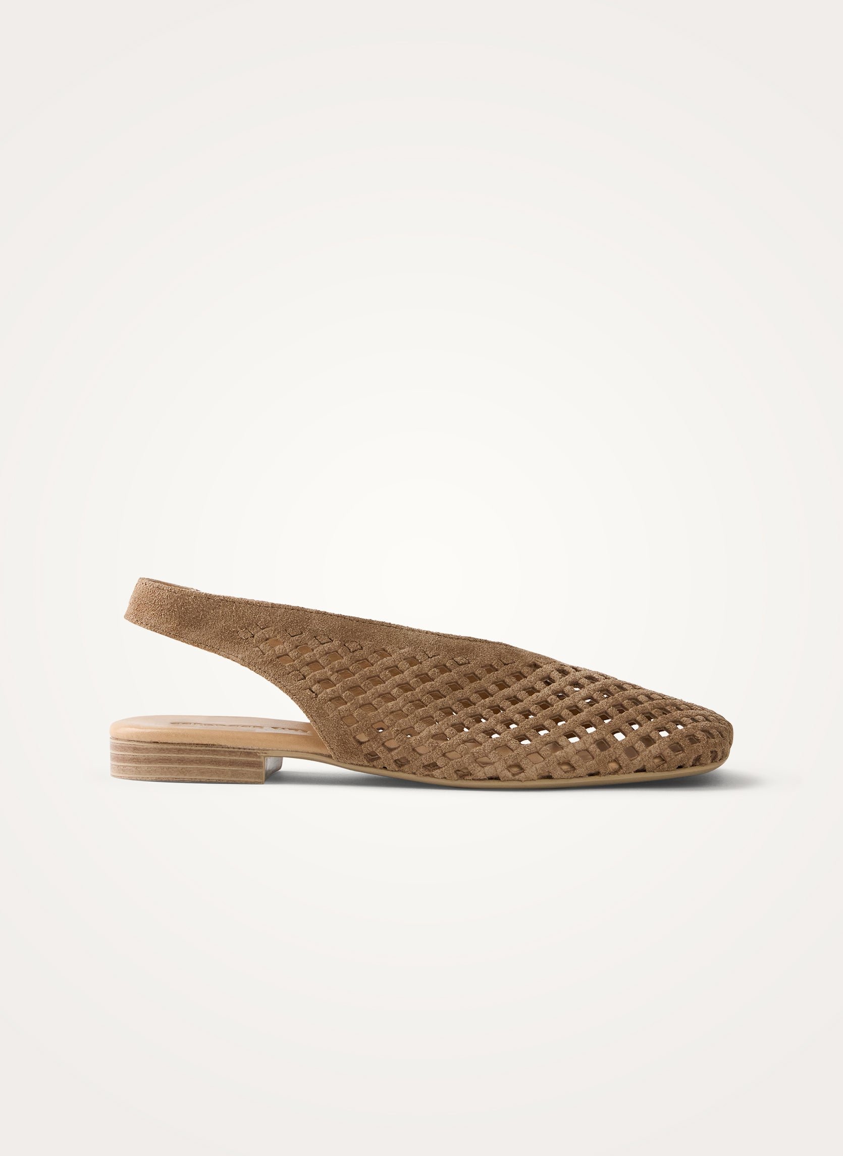 Square-toe slingback ballet flats VANESSA WU Beige