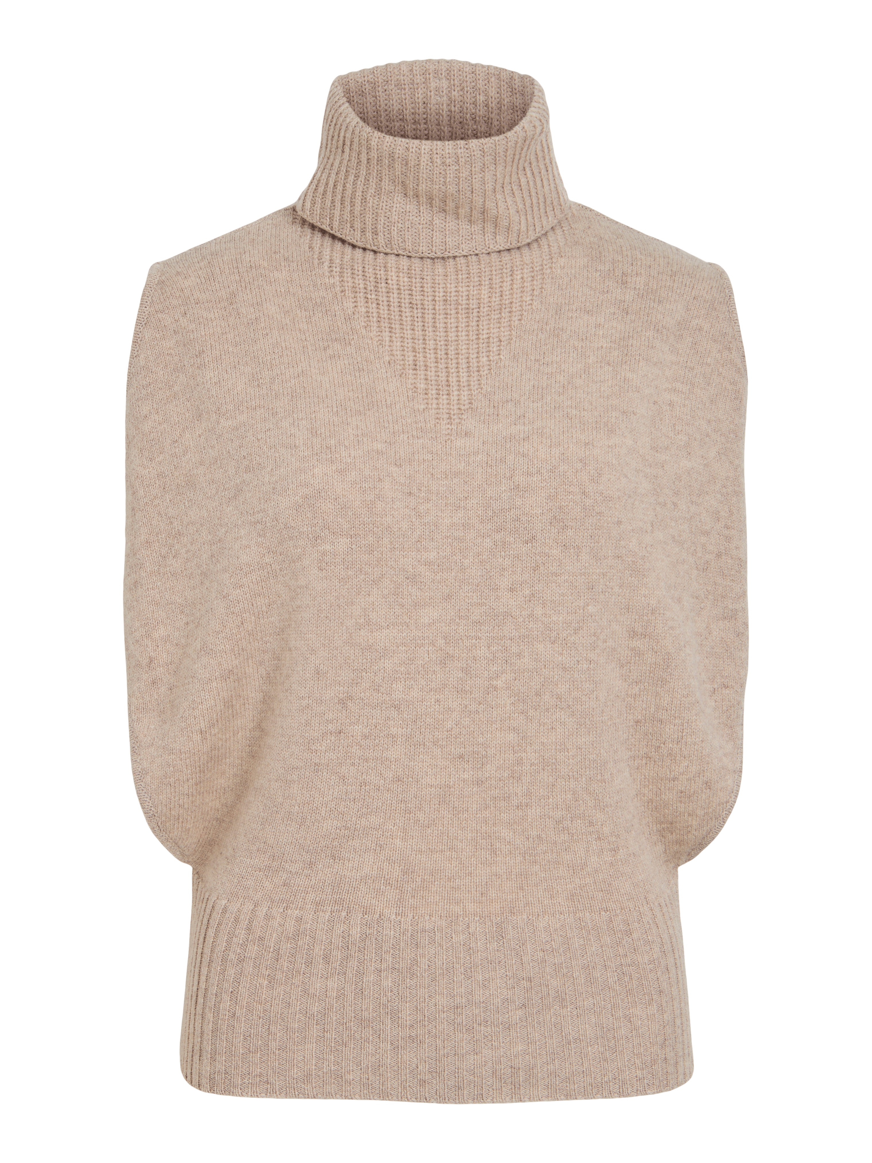 Straight wool polo neck jumper ROUGE EDIT Beige