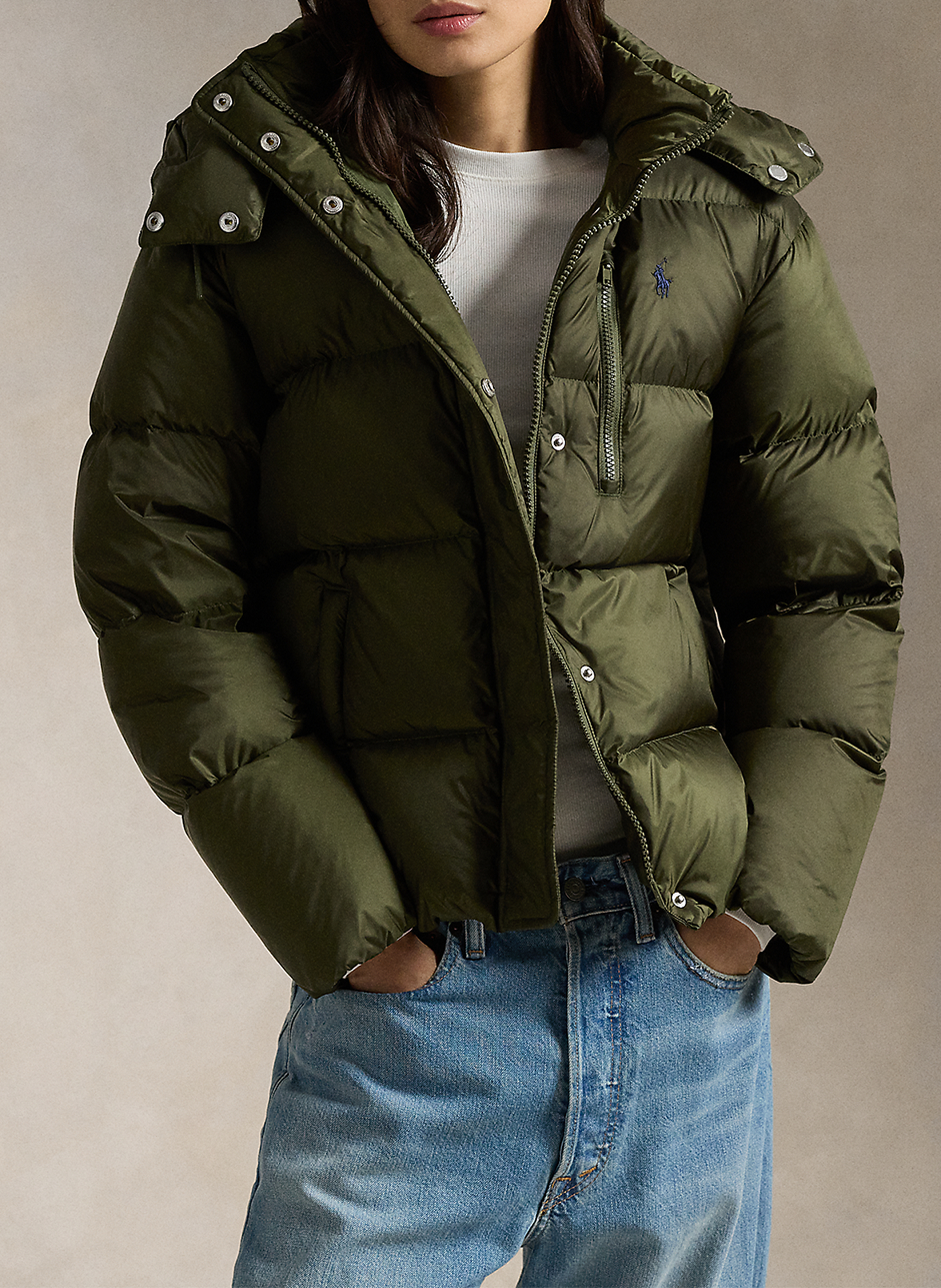 Anorak con cuello alto y capucha POLO RALPH LAUREN Verde