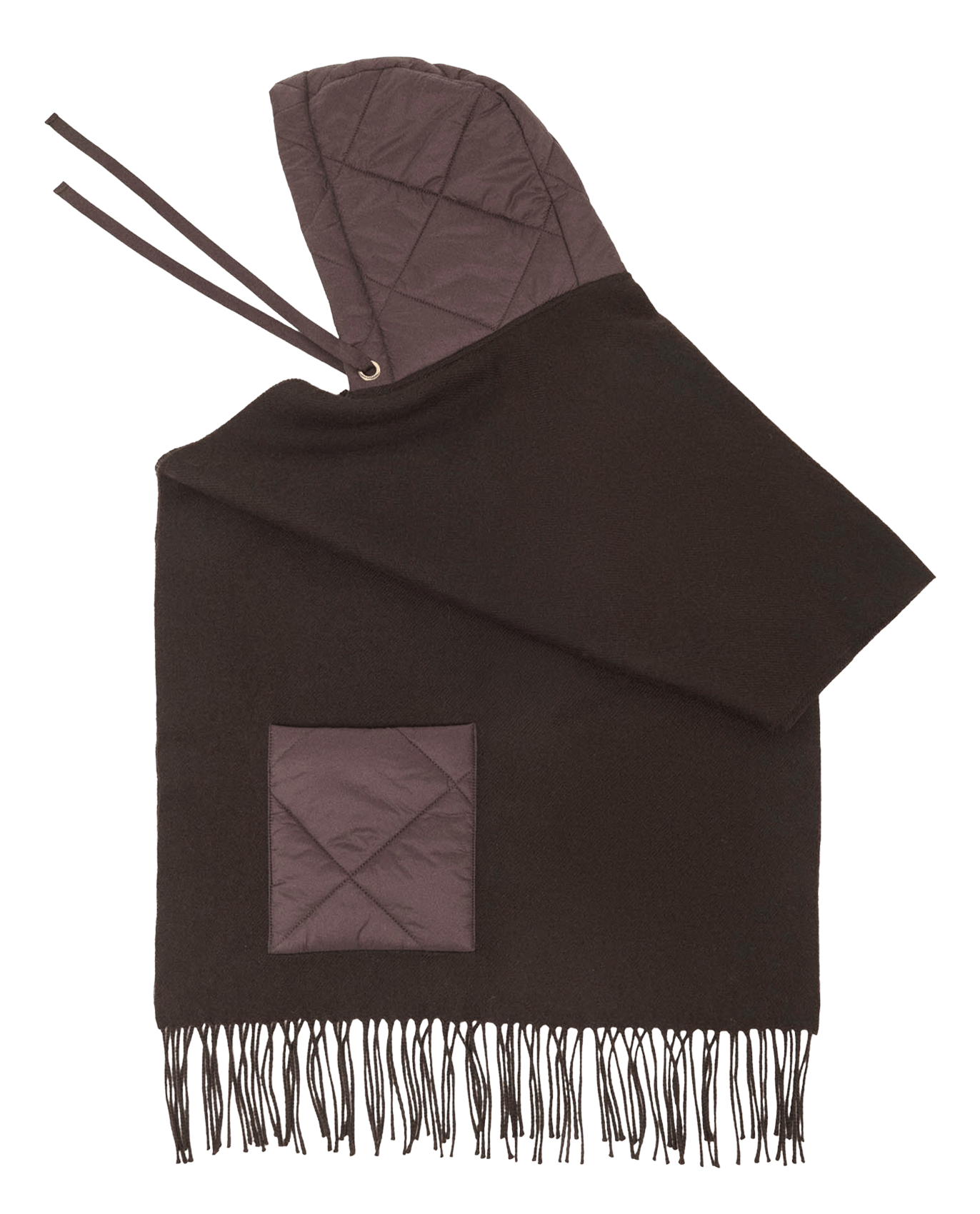 Wollen poncho met capuchon MAJE Bruin