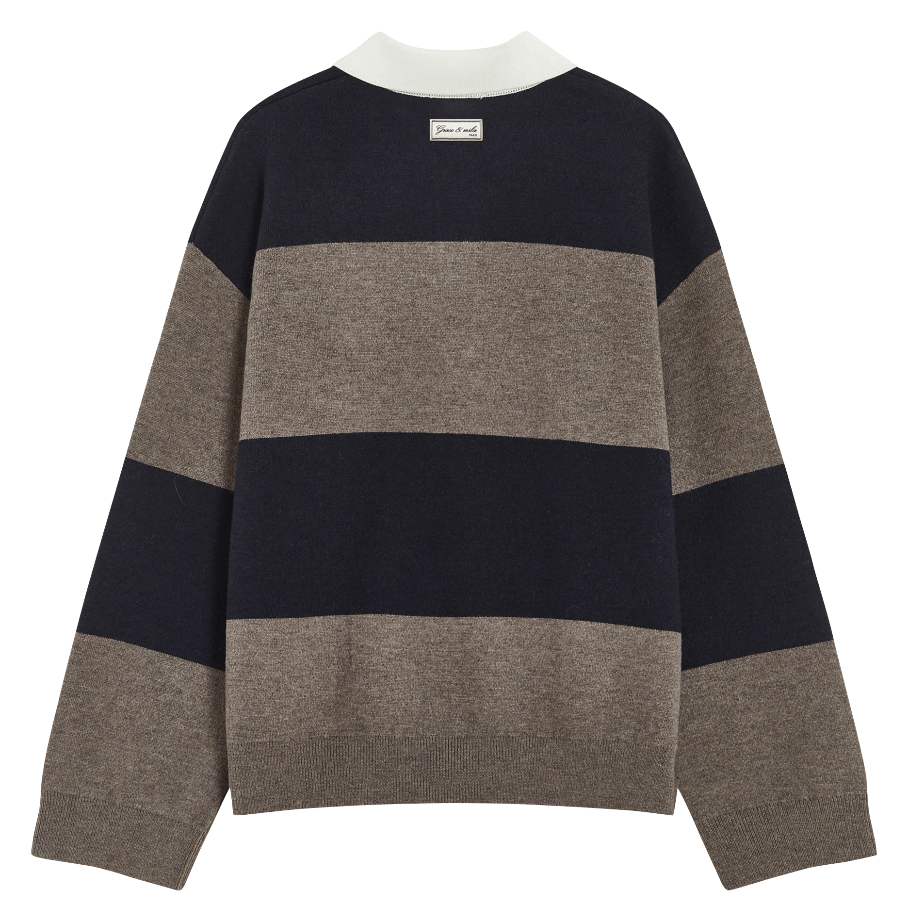 Oversized striped knit polo GRACE ET MILA Blue