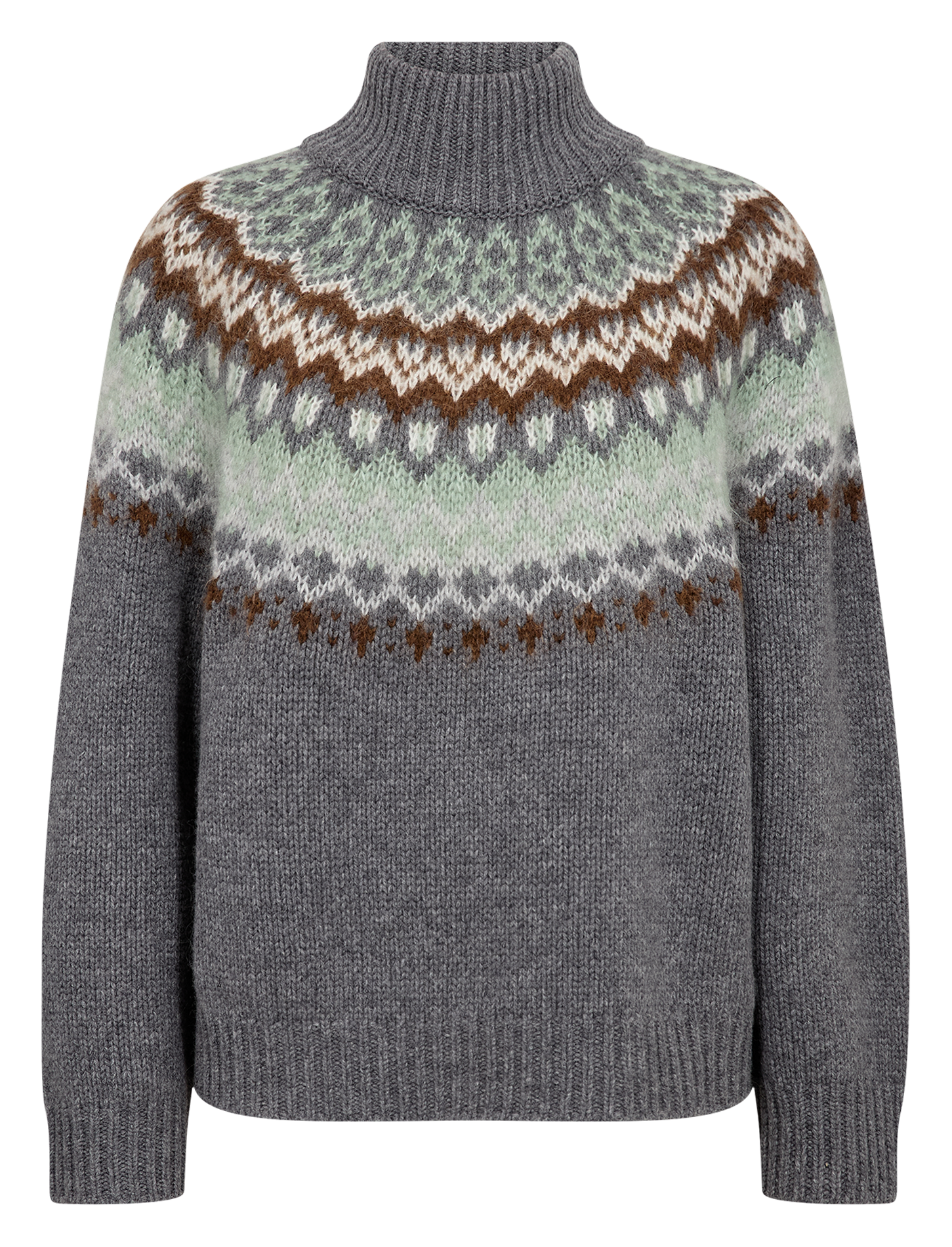 Pull ample imprimé en laine mélangée MOS MOSH Gris