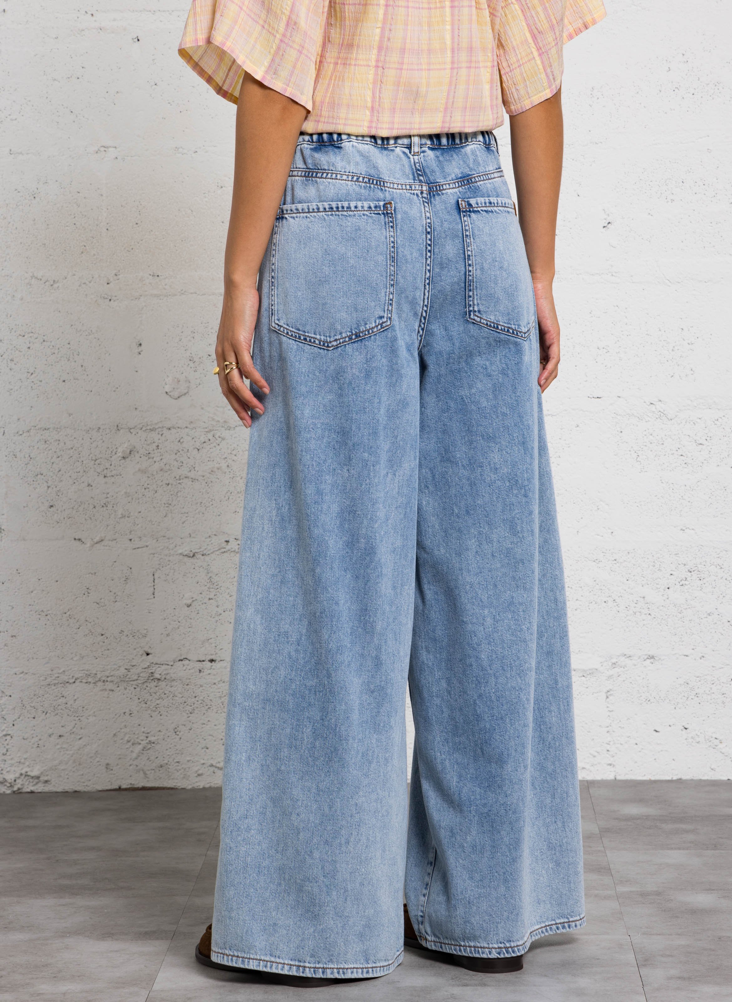Wide-leg cotton jeans MAX MARA WEEK END Blue
