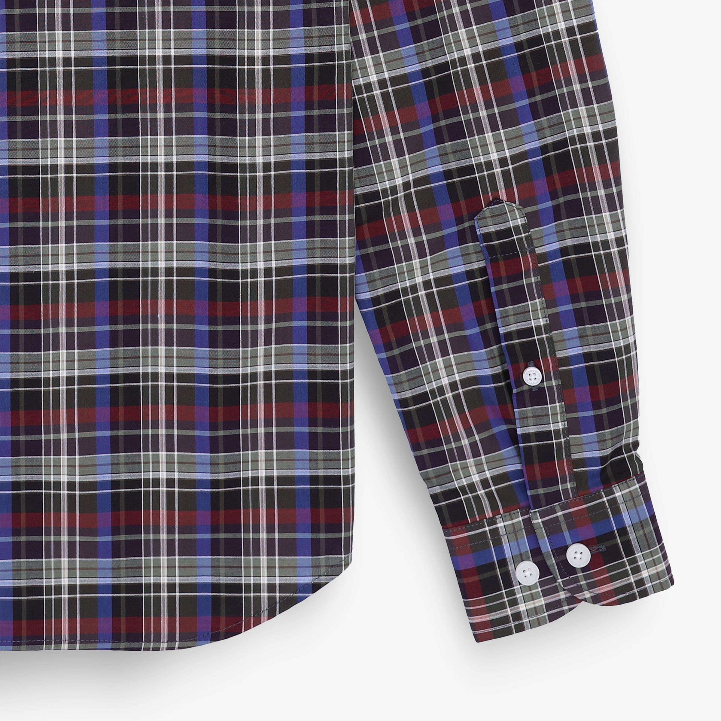 Chemise manches longues en coton à carreaux multicolore SERGE BLANCO Bleu