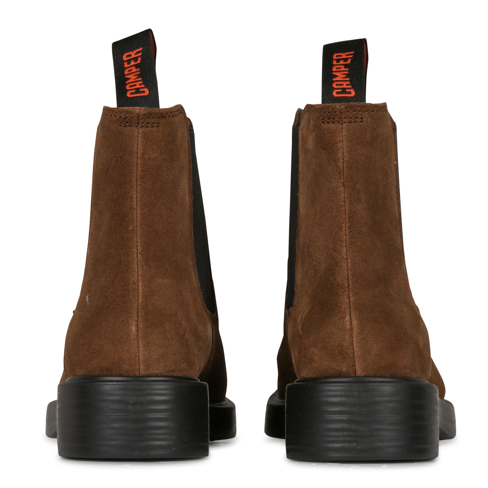 Round-toe Chelsea boots in mixed leather CAMPER Brown
