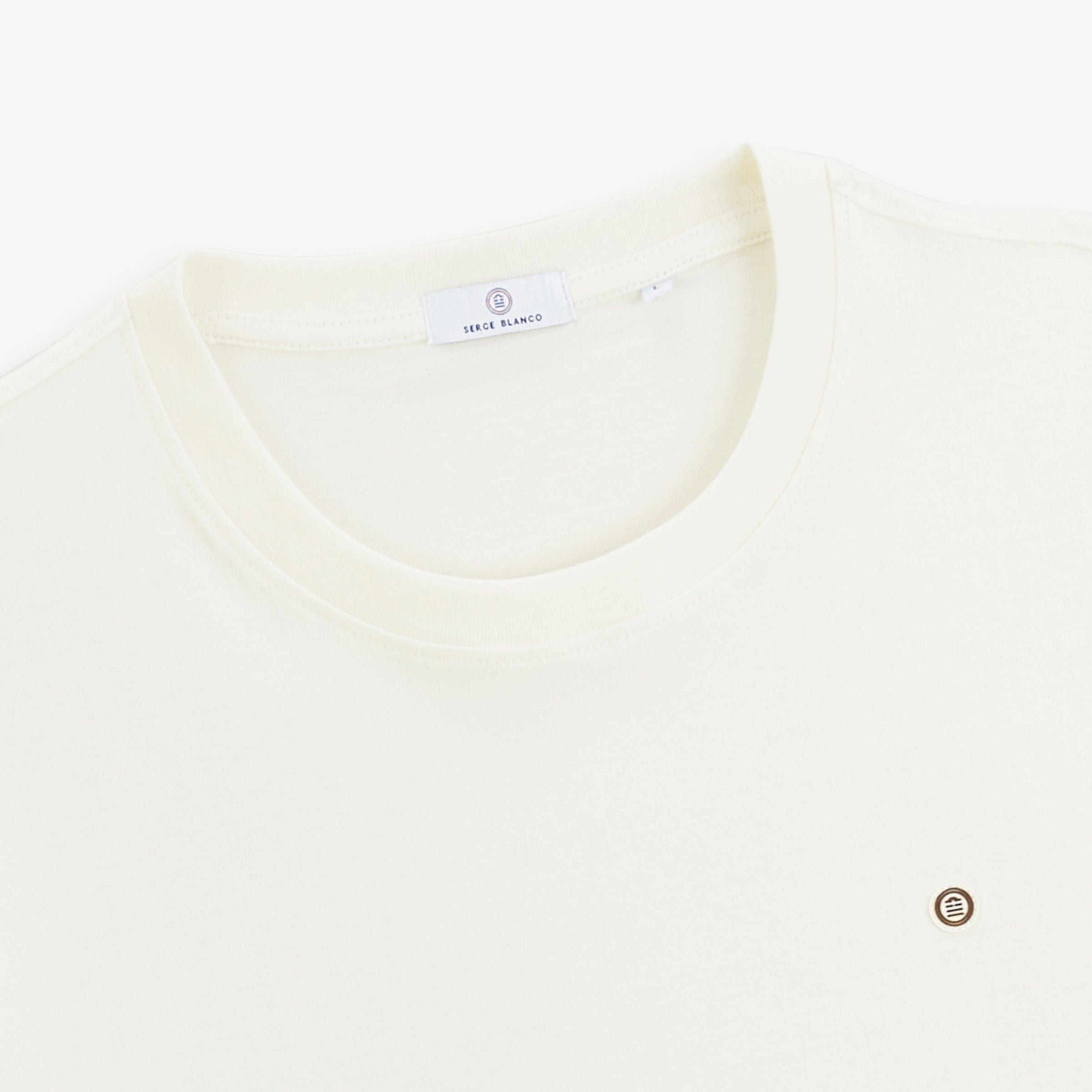 Short-sleeved T-shirt with printed back squad. SERGE BLANCO White