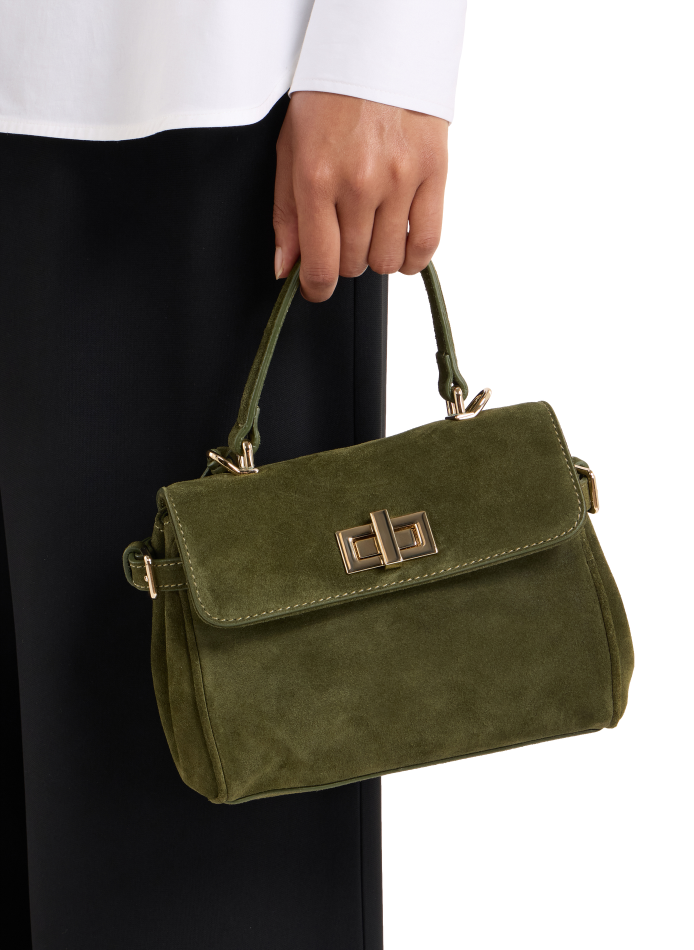 Leather handbag felly s SAISON 1865 Khaki