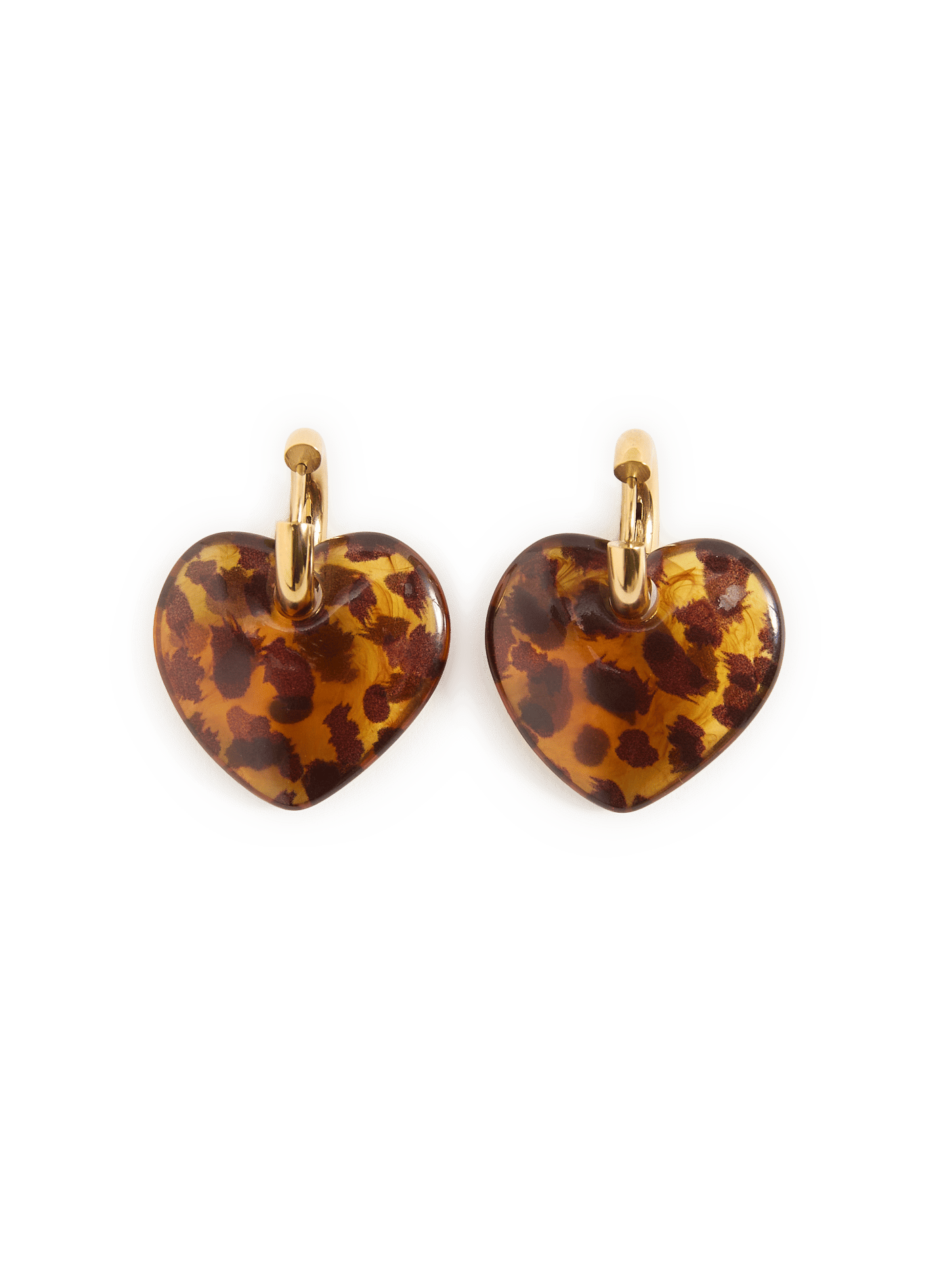 Leopard heart earrings AU PRINTEMPS PARIS Brown